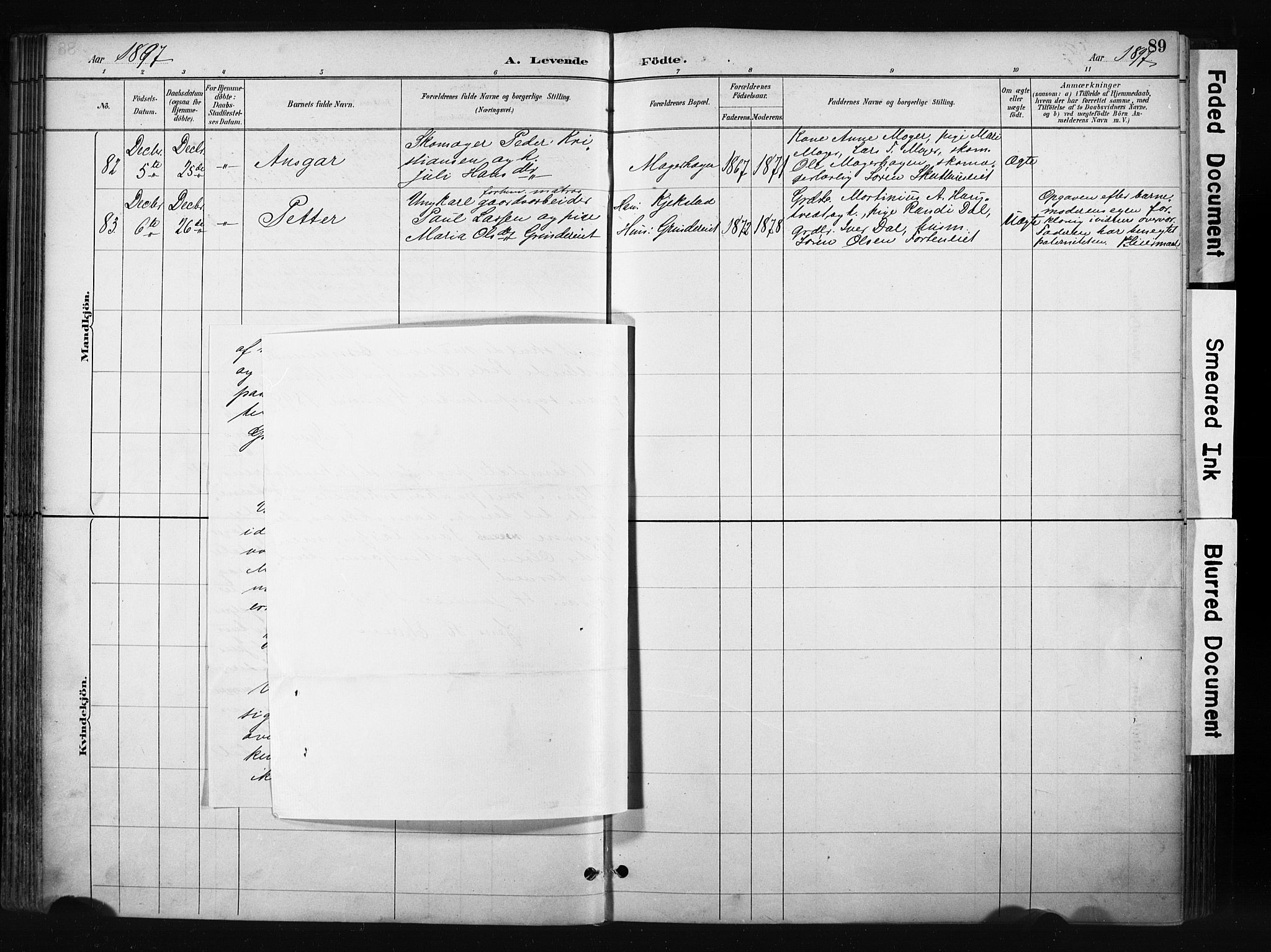 Gran prestekontor, AV/SAH-PREST-112/H/Ha/Haa/L0017: Parish register (official) no. 17, 1889-1897, p. 89