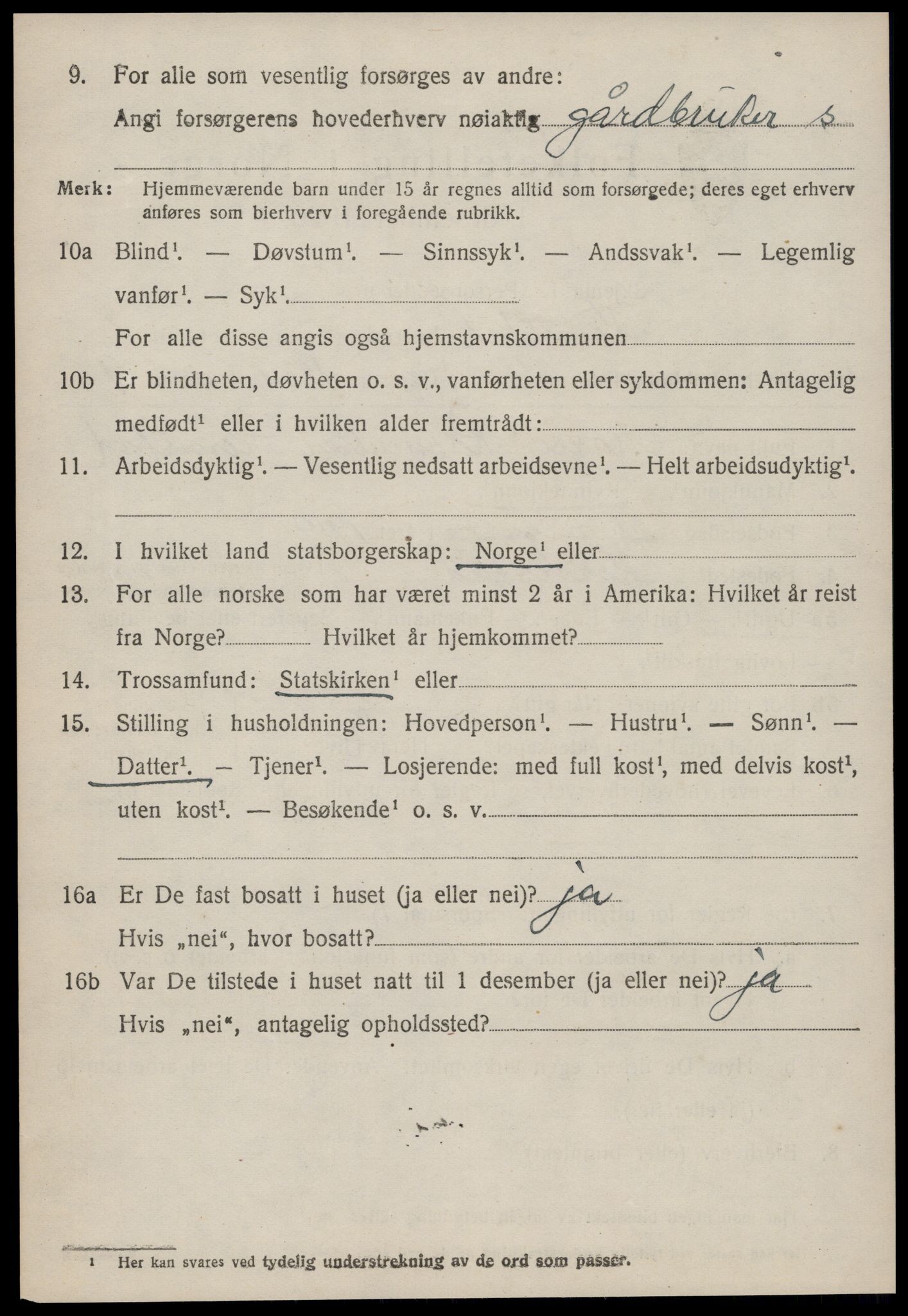 SAT, 1920 census for Kornstad, 1920, p. 1898