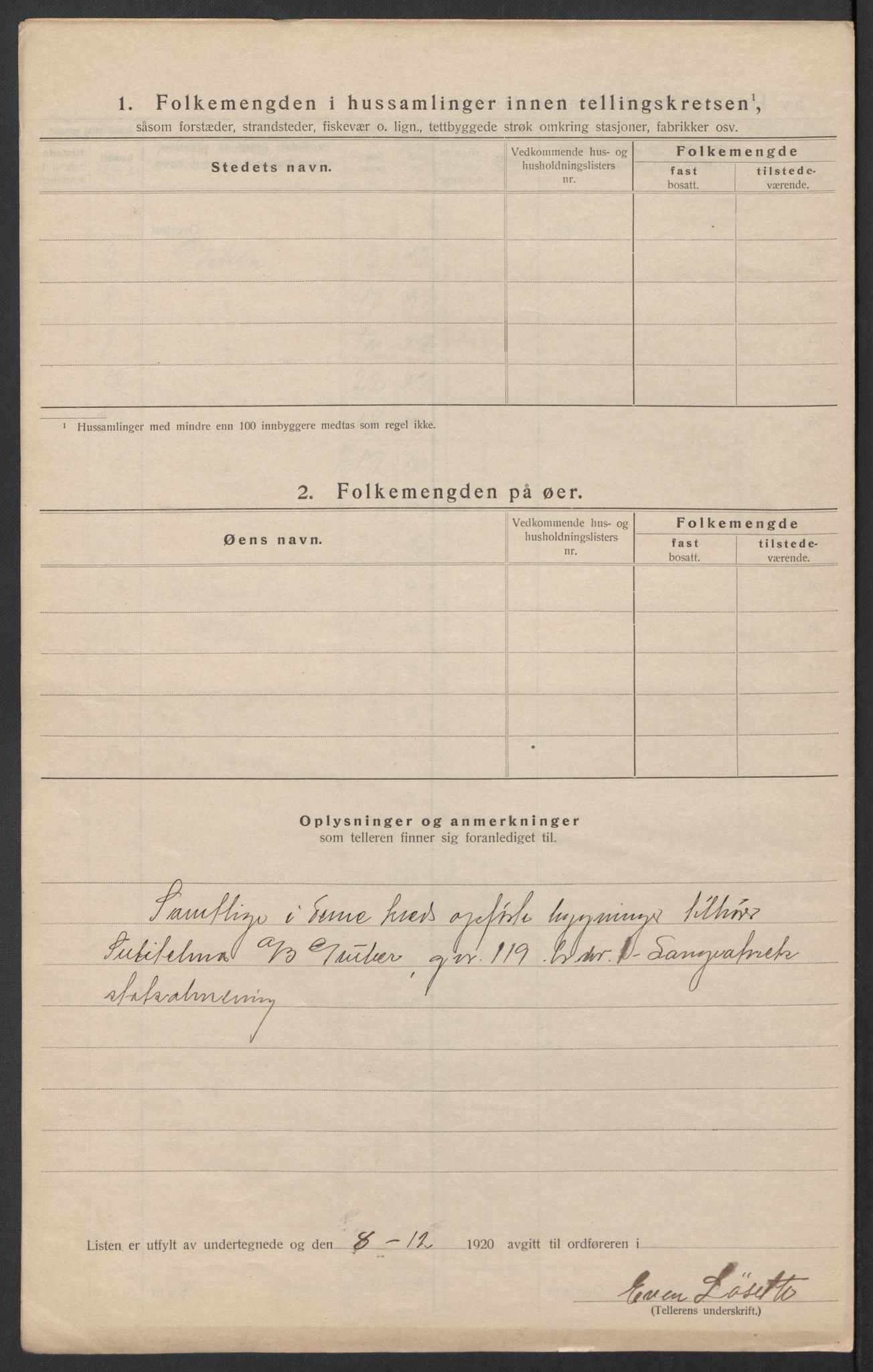 SAT, 1920 census for Fauske, 1920, p. 20