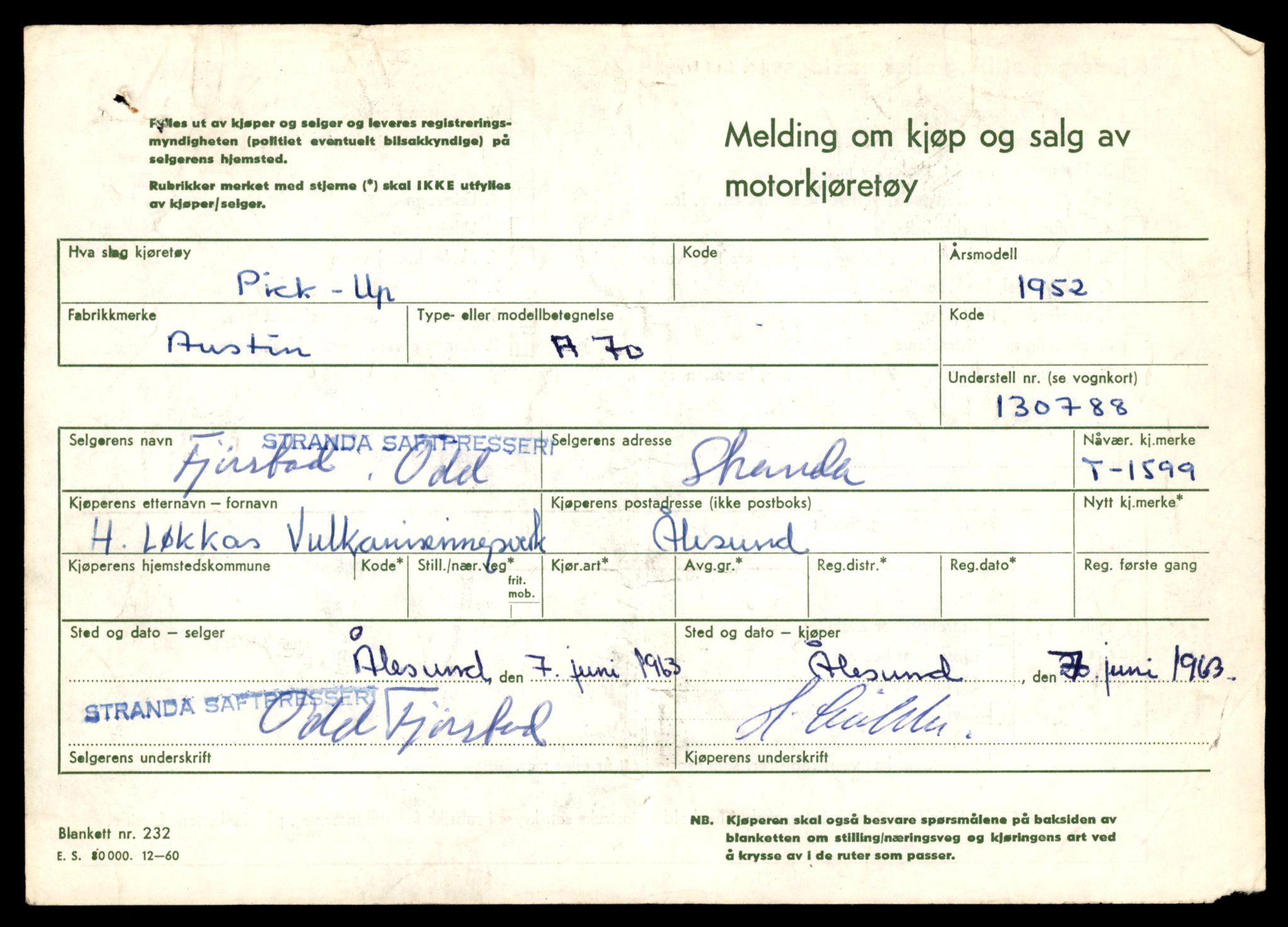 Møre og Romsdal vegkontor - Ålesund trafikkstasjon, AV/SAT-A-4099/F/Fe/L0014: Registreringskort for kjøretøy T 1565 - T 1698, 1927-1998, p. 825