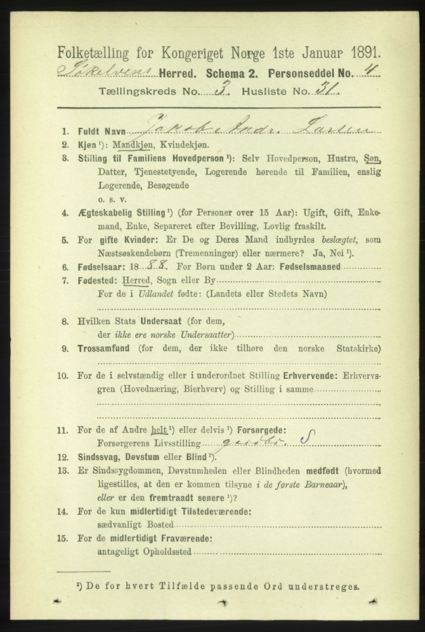 RA, 1891 census for 1528 Sykkylven, 1891, p. 1871