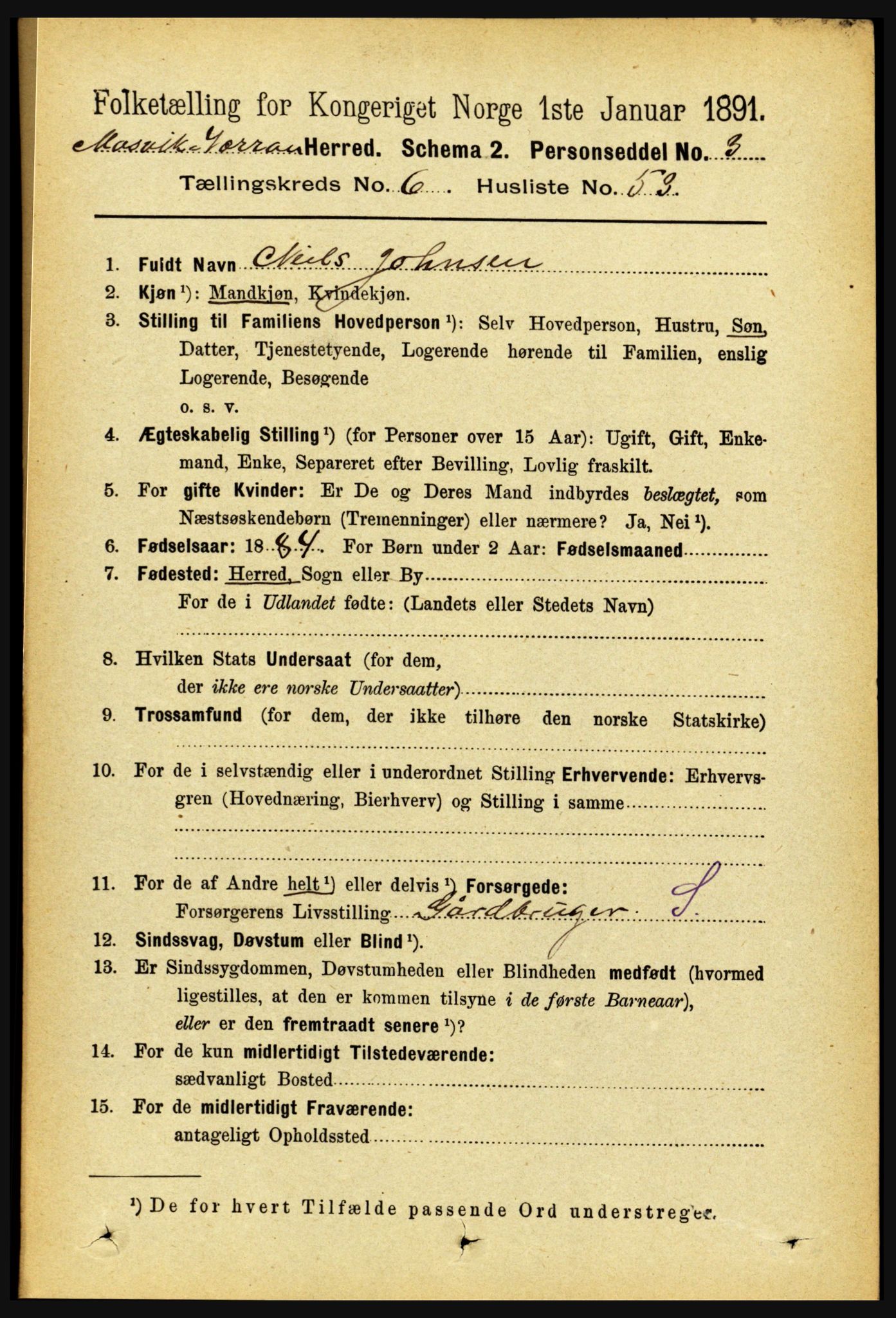 RA, 1891 census for 1723 Mosvik og Verran, 1891, p. 2834