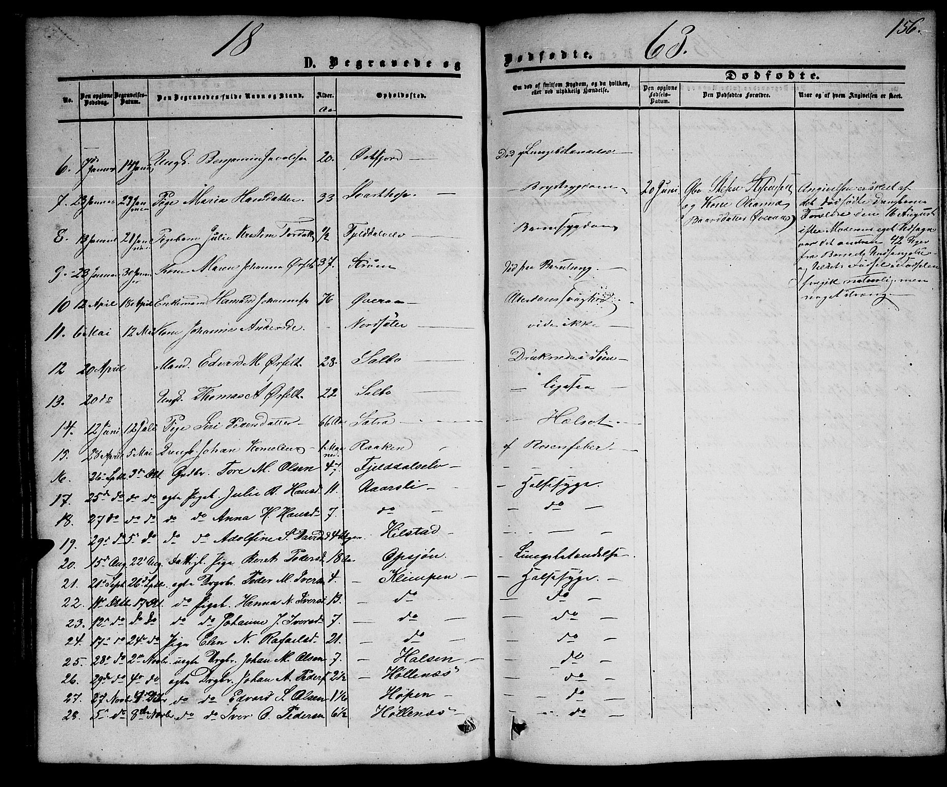 Ministerialprotokoller, klokkerbøker og fødselsregistre - Nordland, AV/SAT-A-1459/814/L0229: Parish register (copy) no. 814C02, 1859-1883, p. 156