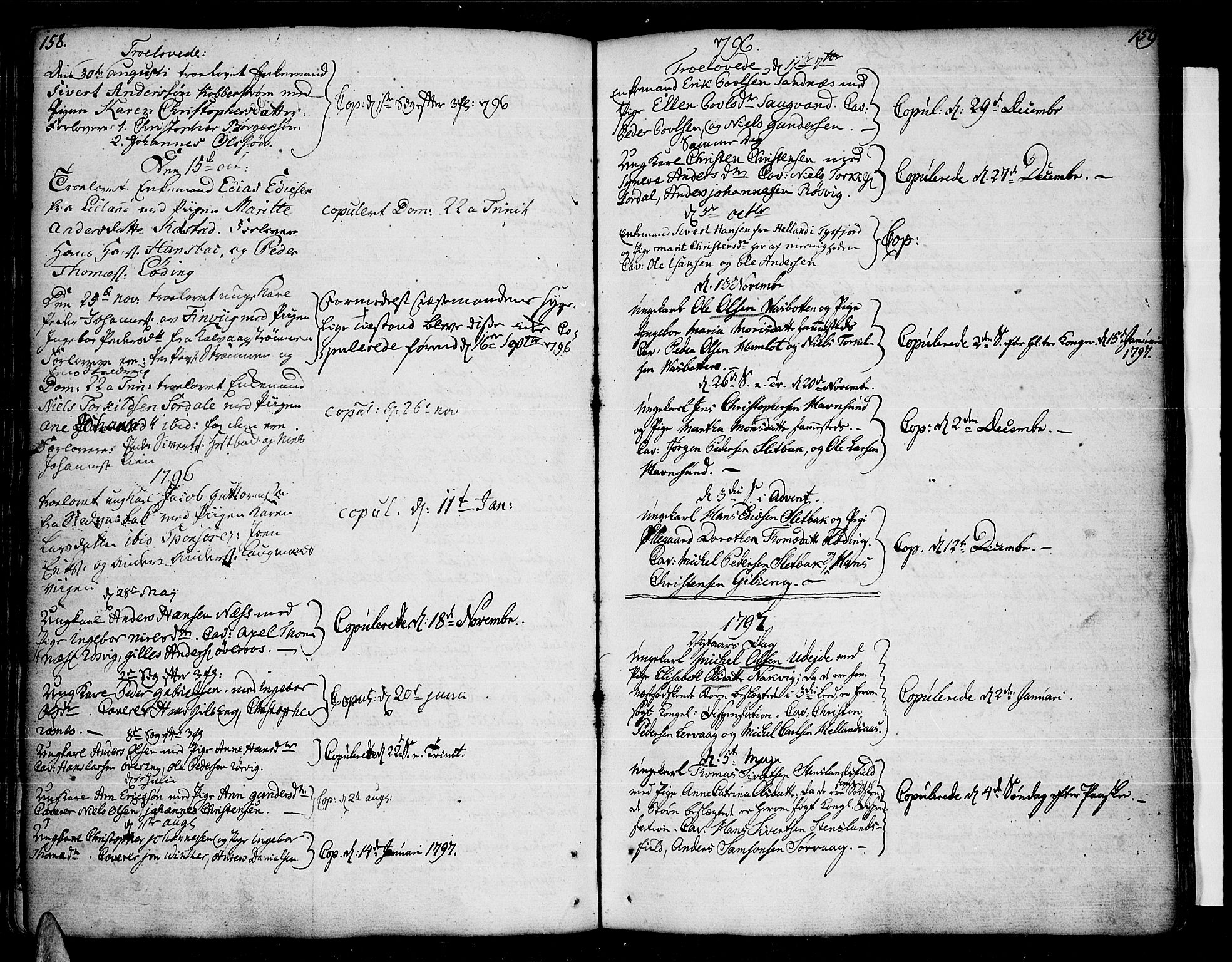Ministerialprotokoller, klokkerbøker og fødselsregistre - Nordland, SAT/A-1459/859/L0841: Parish register (official) no. 859A01, 1766-1821, p. 158-159