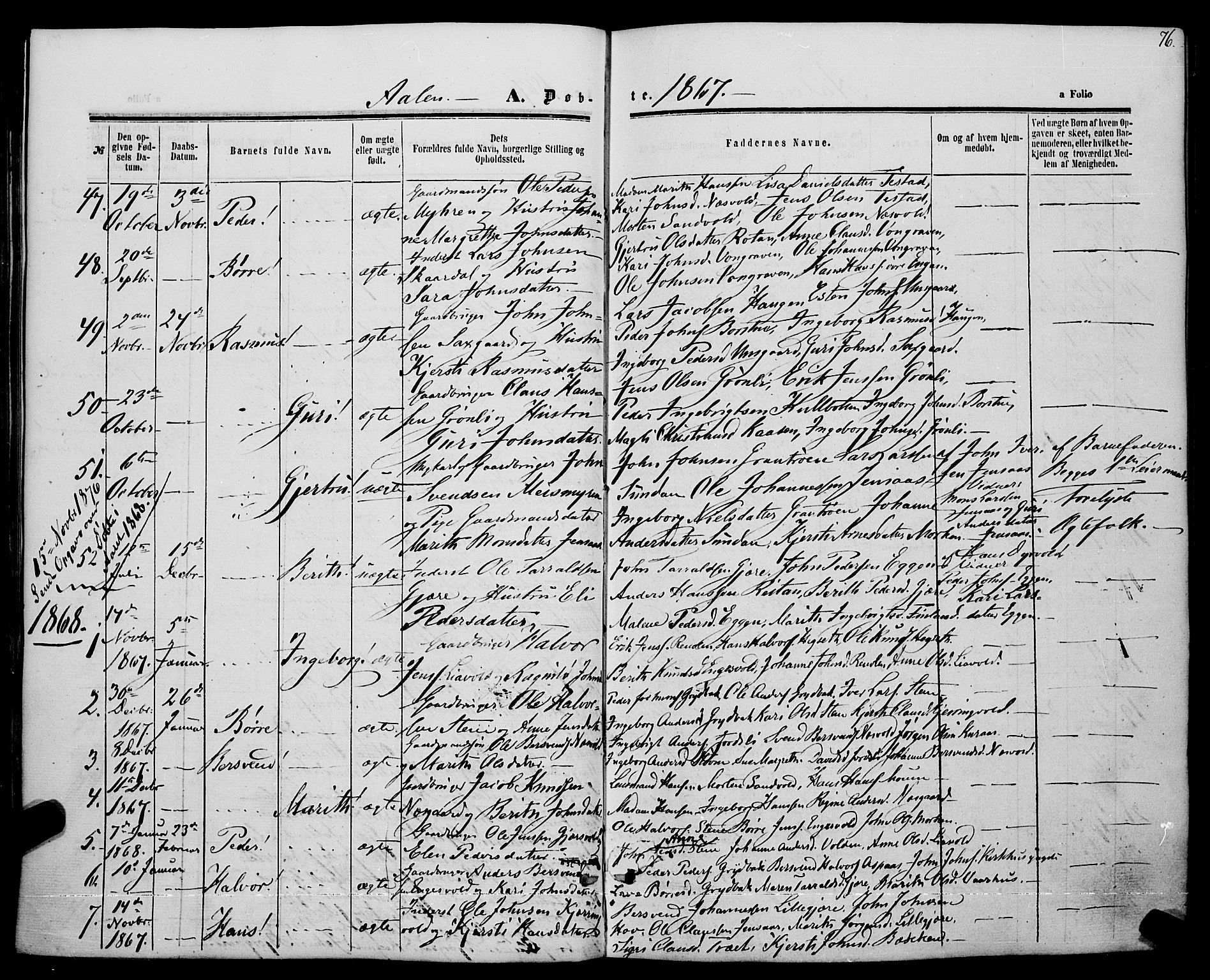 Ministerialprotokoller, klokkerbøker og fødselsregistre - Sør-Trøndelag, SAT/A-1456/685/L0968: Parish register (official) no. 685A07 /3, 1860-1869, p. 76