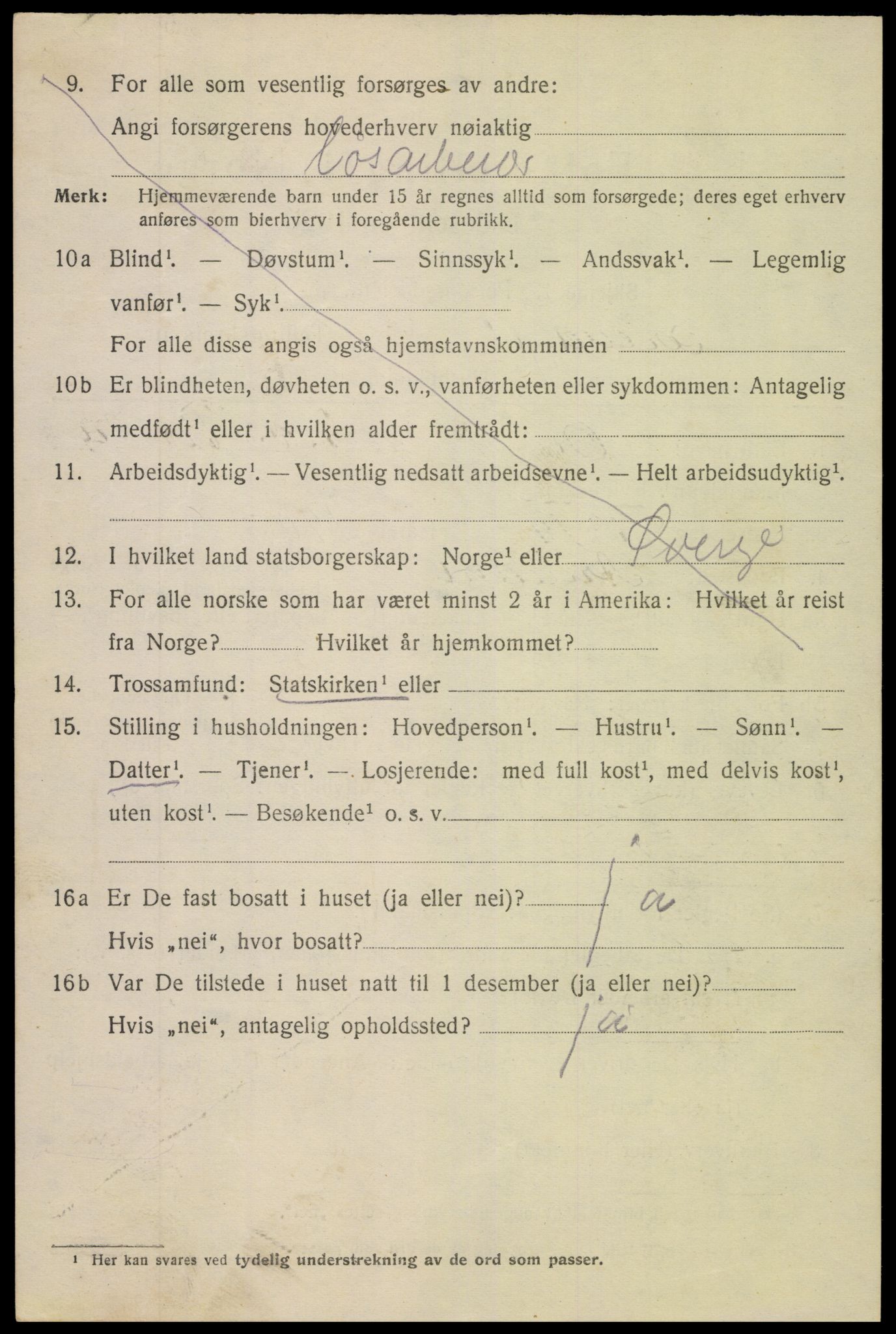 SAK, 1920 census for Arendal, 1920, p. 12453