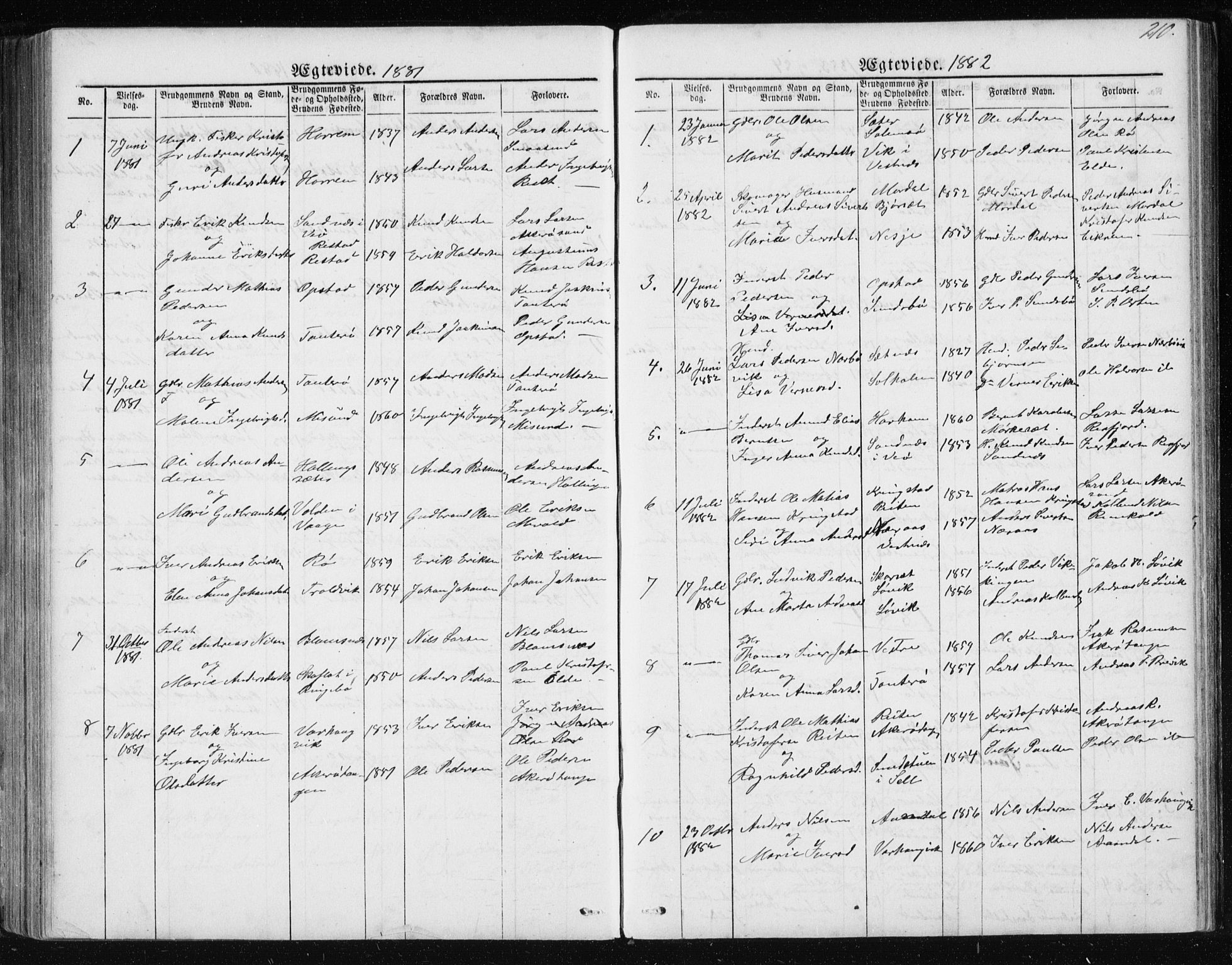 Ministerialprotokoller, klokkerbøker og fødselsregistre - Møre og Romsdal, SAT/A-1454/560/L0724: Parish register (copy) no. 560C01, 1867-1892, p. 210
