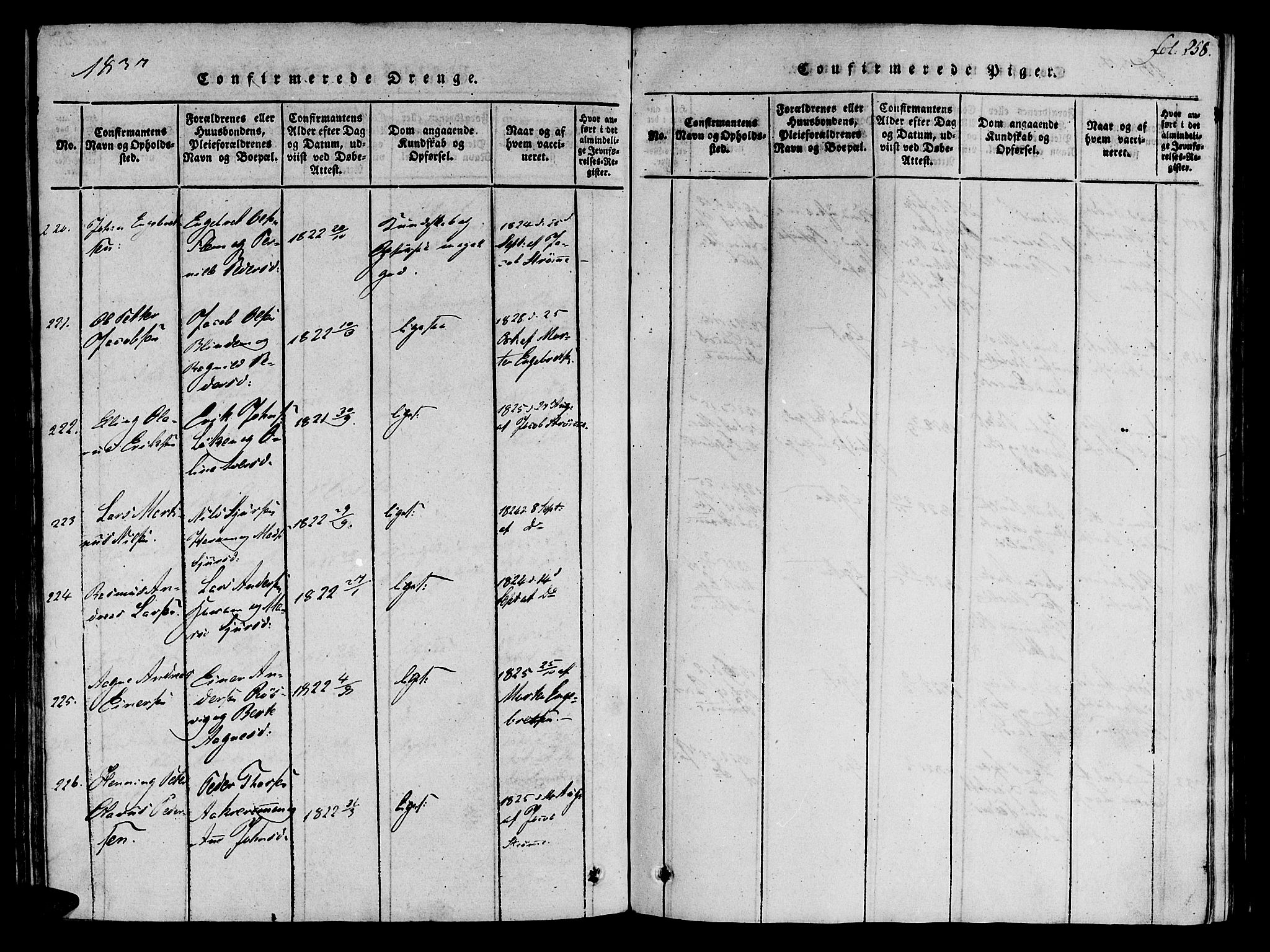 Ministerialprotokoller, klokkerbøker og fødselsregistre - Møre og Romsdal, SAT/A-1454/536/L0495: Parish register (official) no. 536A04, 1818-1847, p. 258