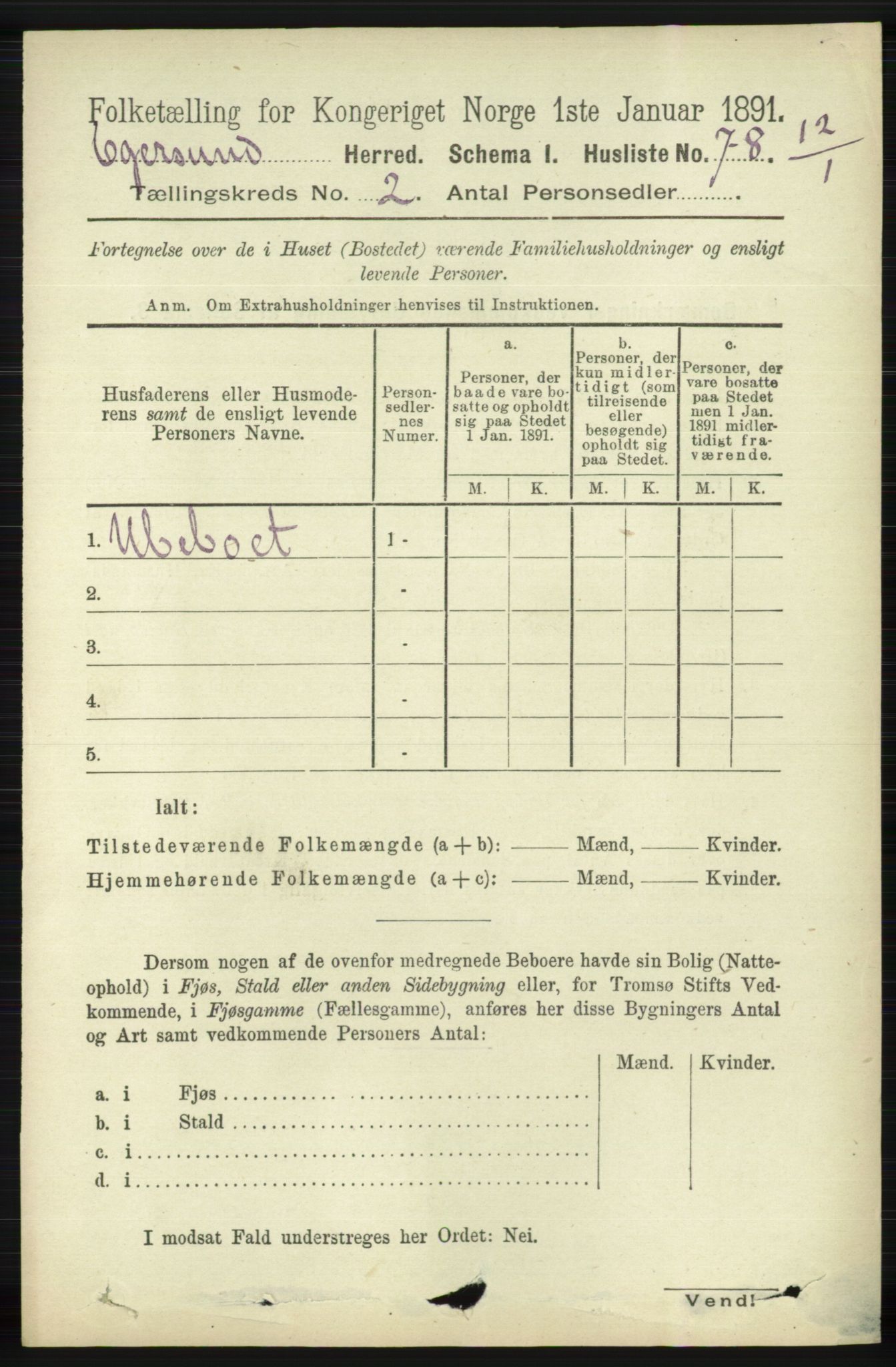 RA, 1891 census for 1116 Eigersund herred, 1891, p. 449