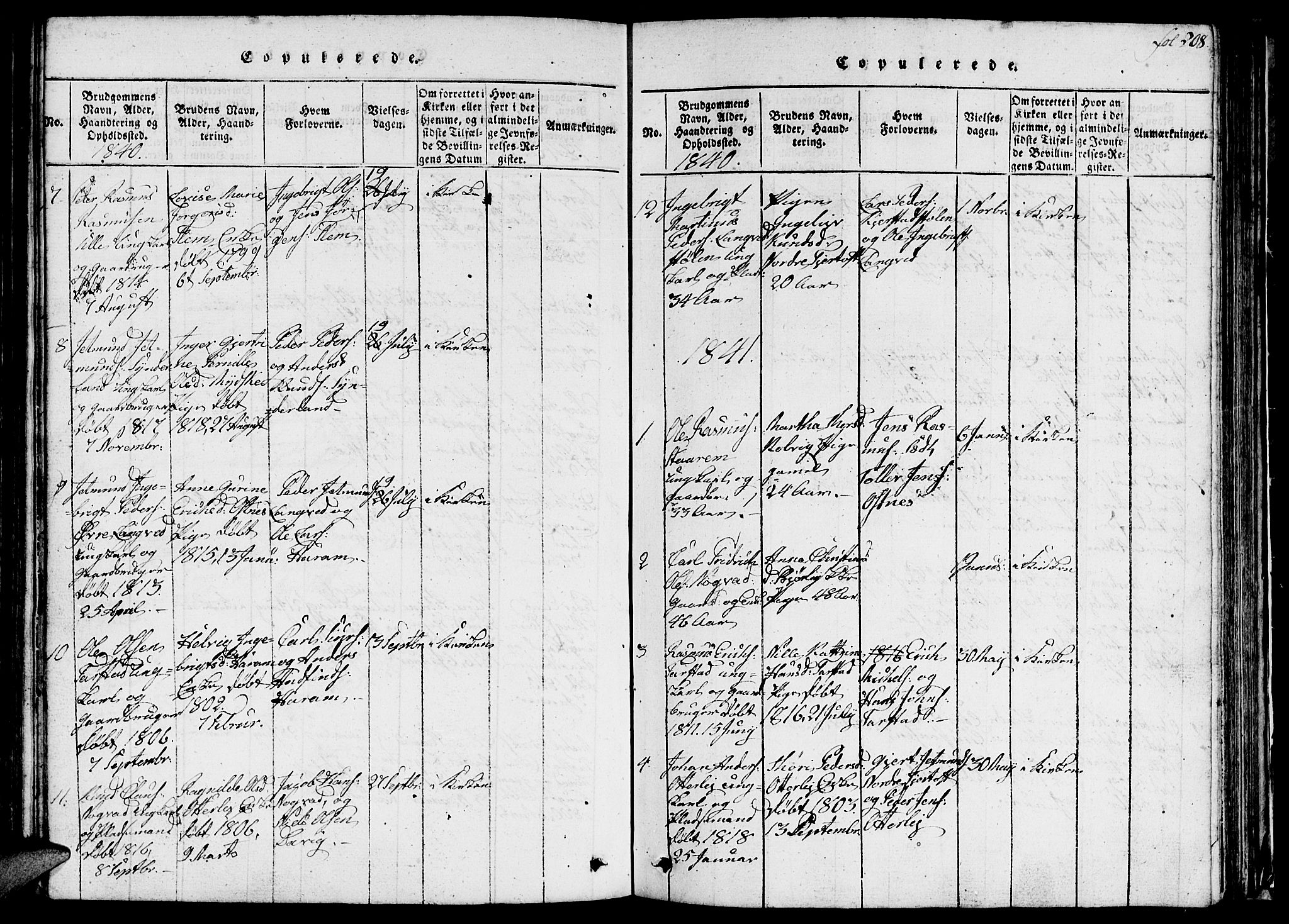 Ministerialprotokoller, klokkerbøker og fødselsregistre - Møre og Romsdal, SAT/A-1454/536/L0506: Parish register (copy) no. 536C01, 1818-1859, p. 208