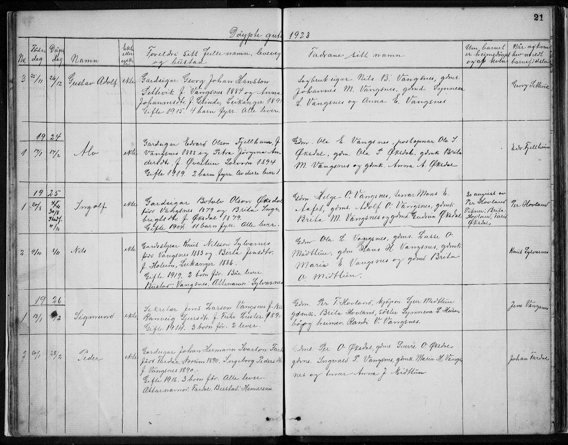 Vik sokneprestembete, AV/SAB-A-81501/H/Hab/Habc/L0002: Parish register (copy) no. C 2, 1880-1934, p. 21