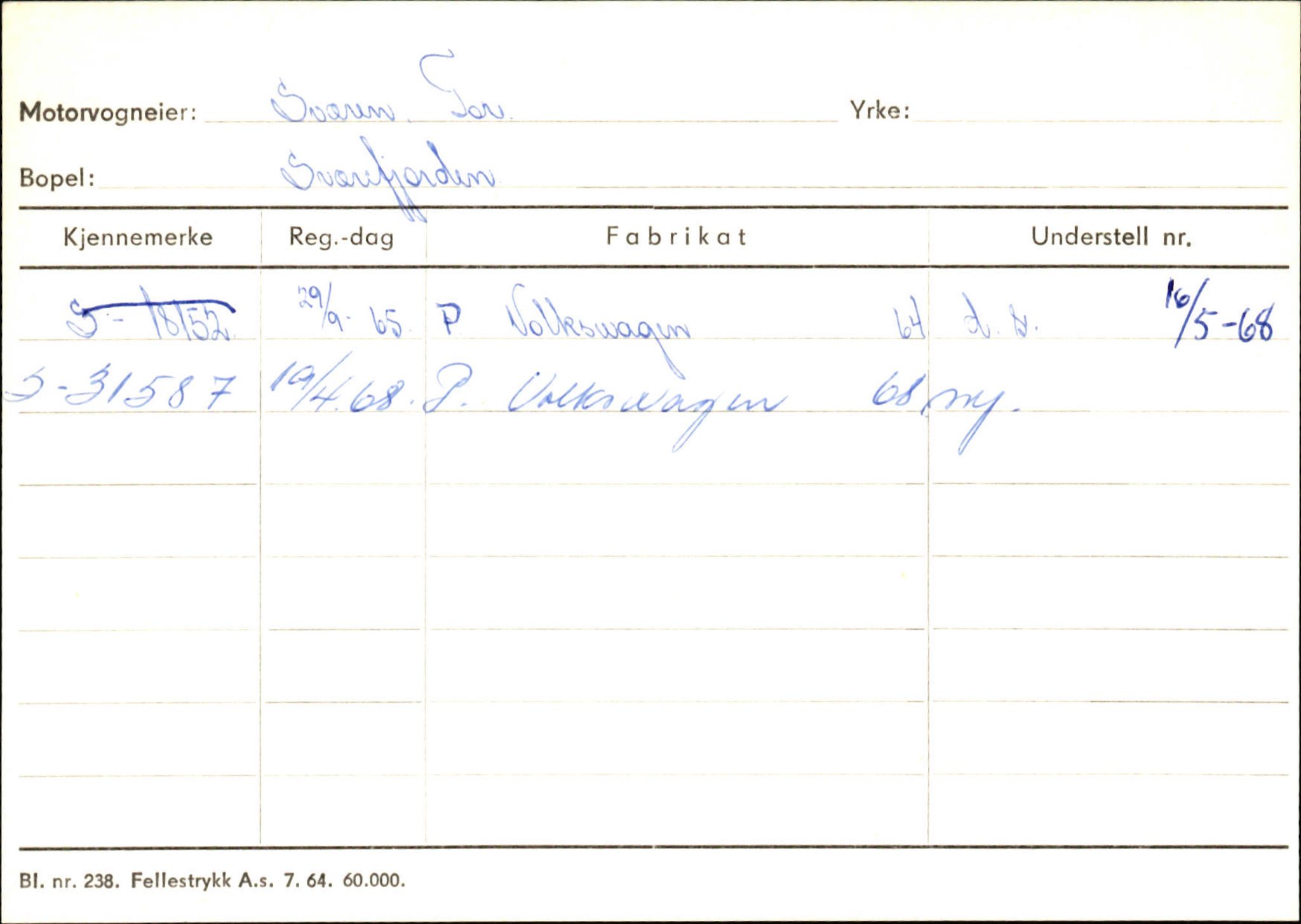 Statens vegvesen, Sogn og Fjordane vegkontor, AV/SAB-A-5301/4/F/L0132: Eigarregister Askvoll A-Å. Balestrand A-Å, 1945-1975, p. 2374