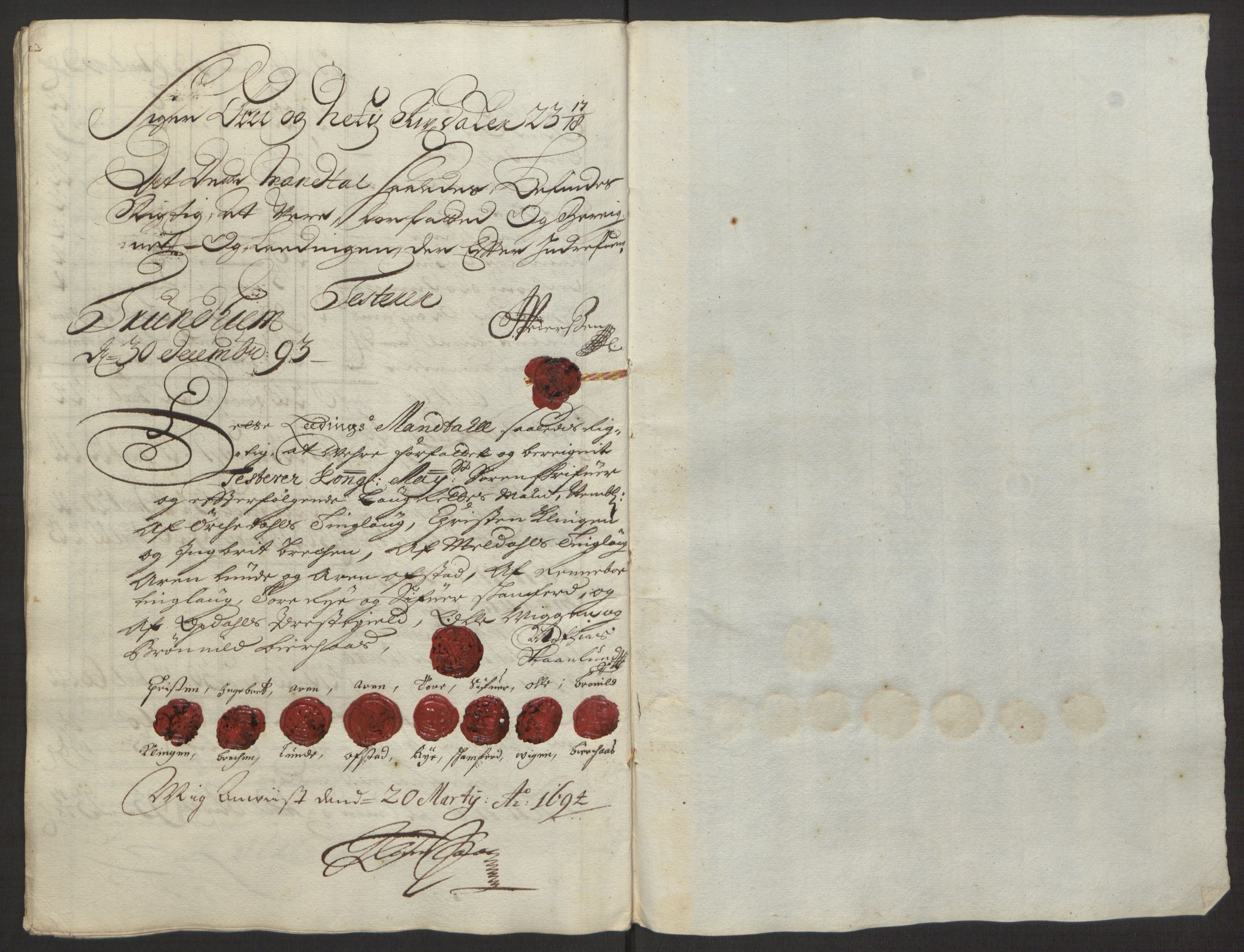 Rentekammeret inntil 1814, Reviderte regnskaper, Fogderegnskap, AV/RA-EA-4092/R58/L3938: Fogderegnskap Orkdal, 1693, p. 155