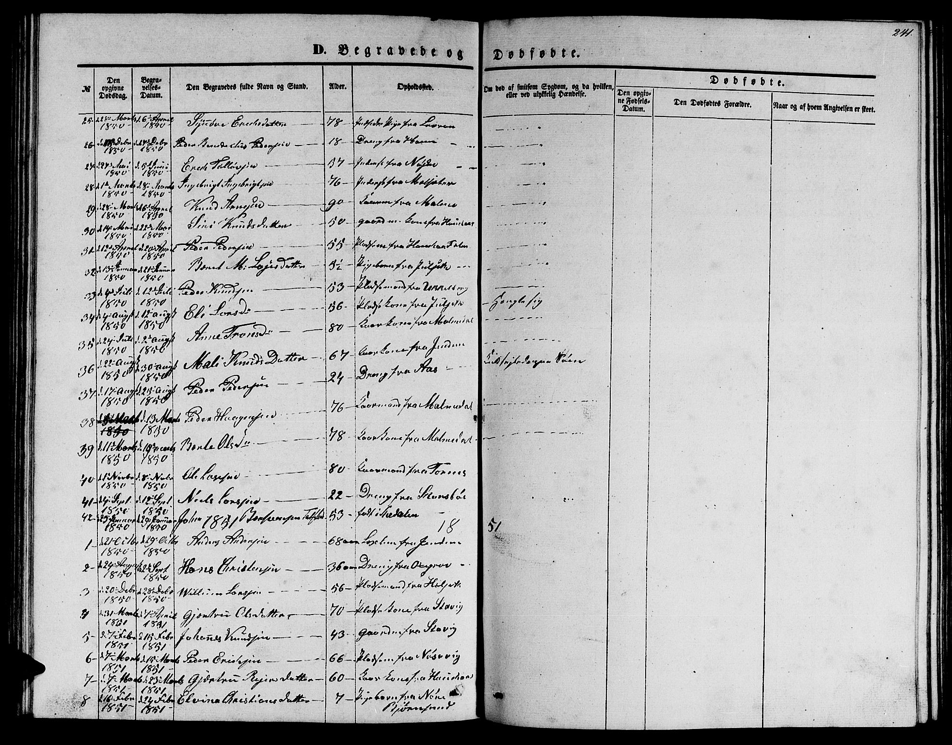 Ministerialprotokoller, klokkerbøker og fødselsregistre - Møre og Romsdal, AV/SAT-A-1454/565/L0753: Parish register (copy) no. 565C02, 1845-1870, p. 241