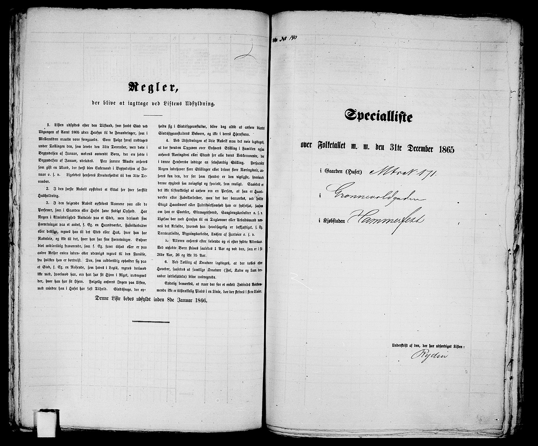 RA, 1865 census for Hammerfest/Hammerfest, 1865, p. 287