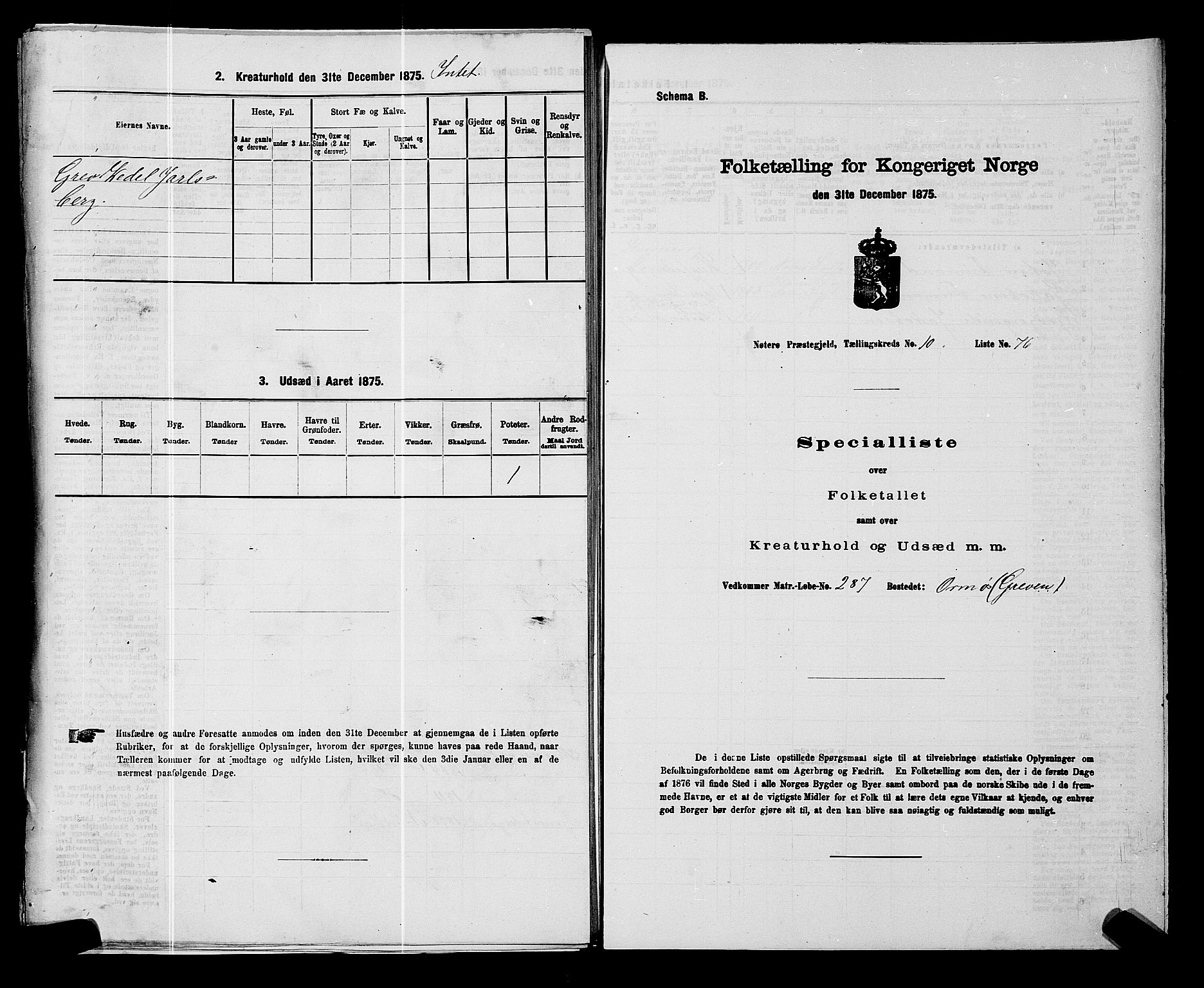 SAKO, 1875 census for 0722P Nøtterøy, 1875, p. 2124