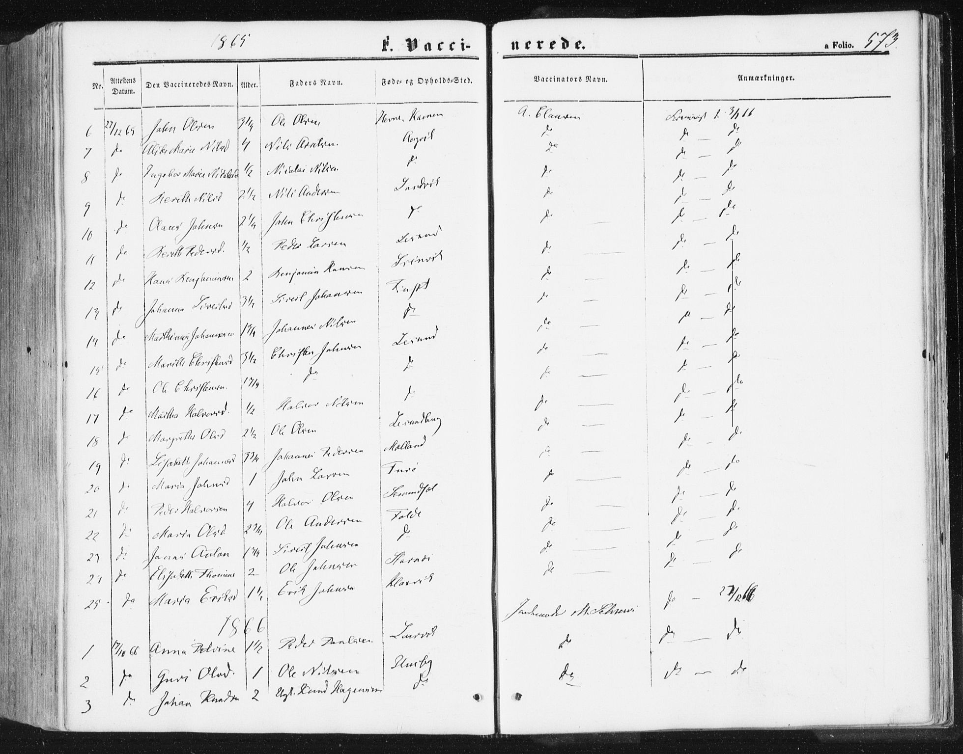 Ministerialprotokoller, klokkerbøker og fødselsregistre - Møre og Romsdal, AV/SAT-A-1454/578/L0905: Parish register (official) no. 578A04, 1859-1877, p. 573