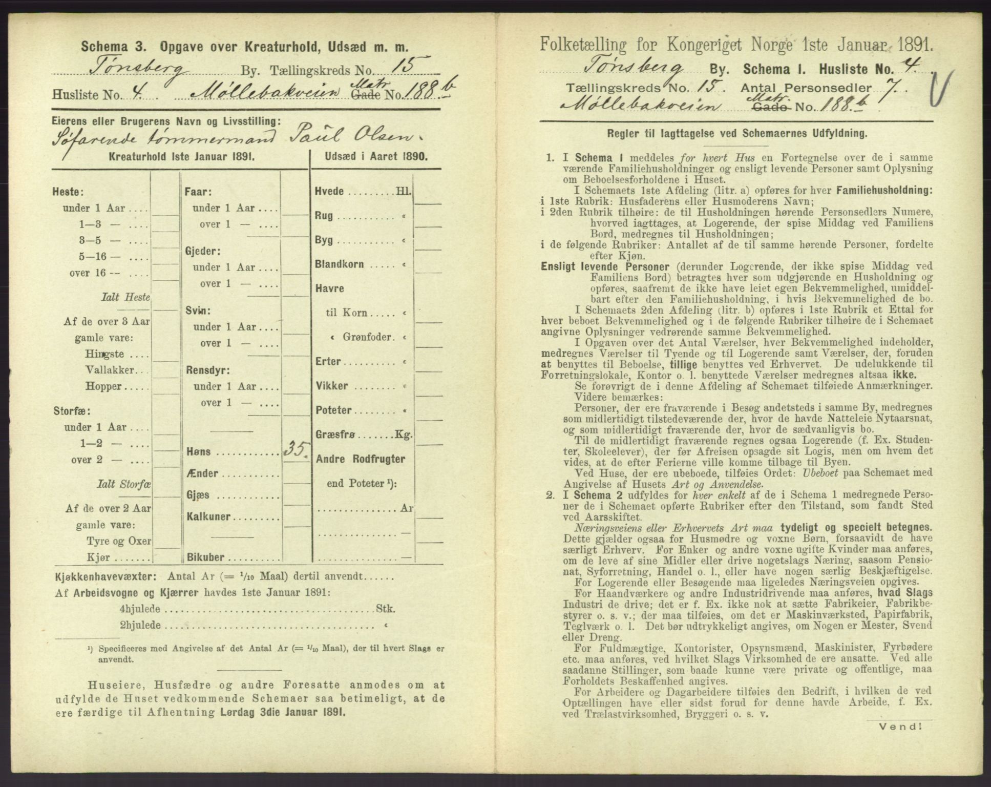 RA, 1891 census for 0705 Tønsberg, 1891, p. 554