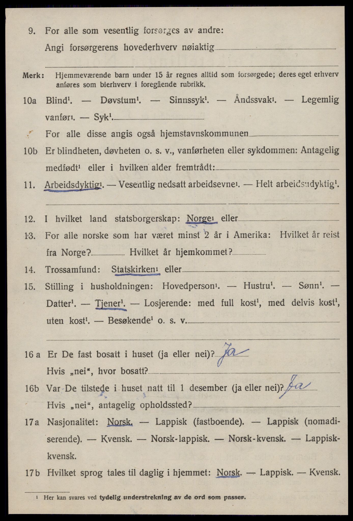 SAT, 1920 census for Jøssund, 1920, p. 3957