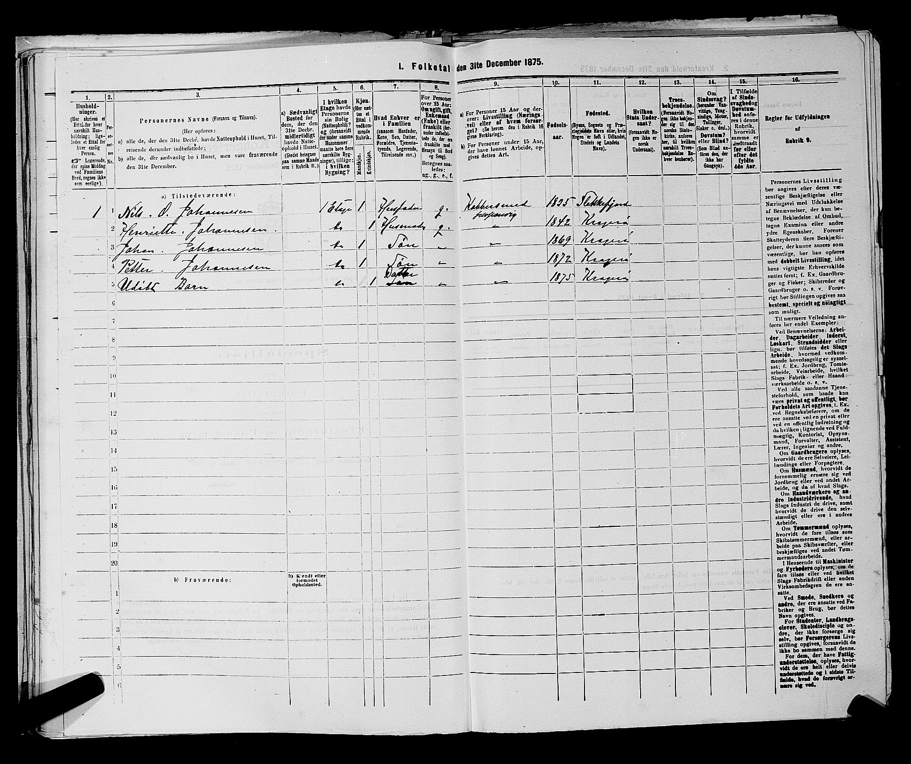 SAKO, 1875 census for 0801P Kragerø, 1875, p. 374