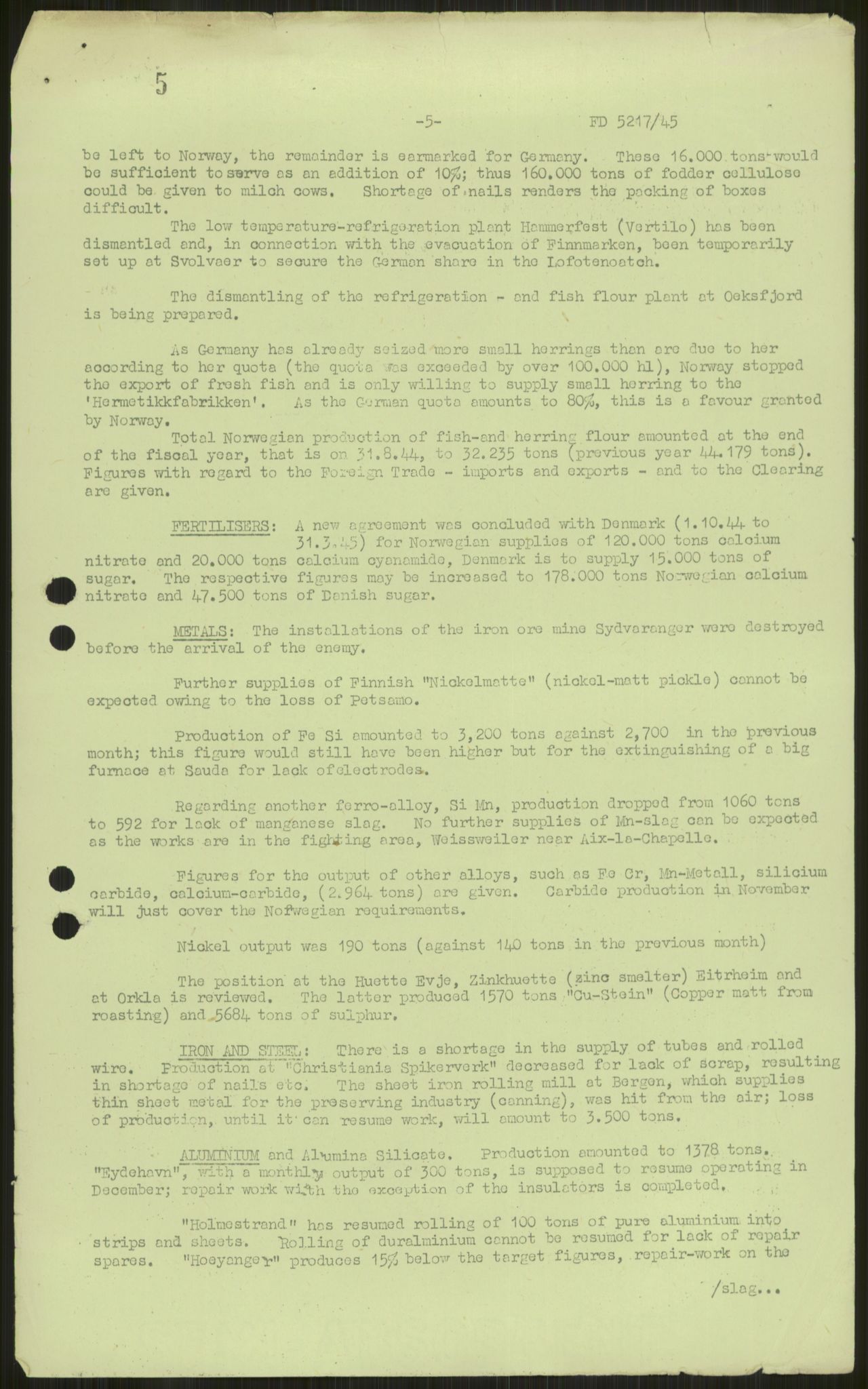 Documents Section, AV/RA-RAFA-2200/F/L0037/0003: Dokumenter returnert fra Imperial War Museum (IWM) / FD 5217/45.  Hauptabt. Volkswirtschaft:  Monatsberichte Sep. 1944 - Mär. 1945.
IWM File No. 2.  LMDC Serial No. 1112., 1944-1945