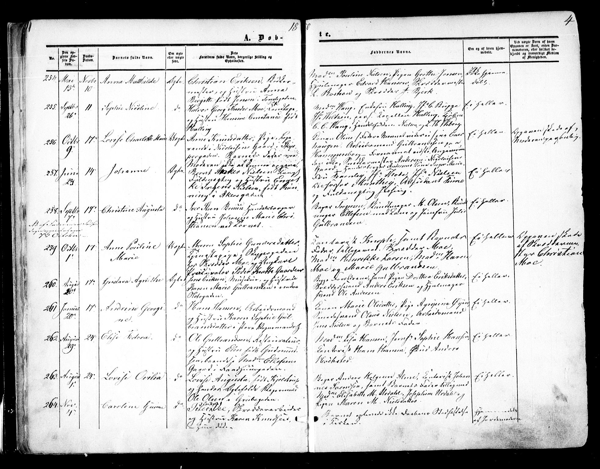 Oslo domkirke Kirkebøker, SAO/A-10752/F/Fa/L0014: Parish register (official) no. 14, 1850-1857, p. 4