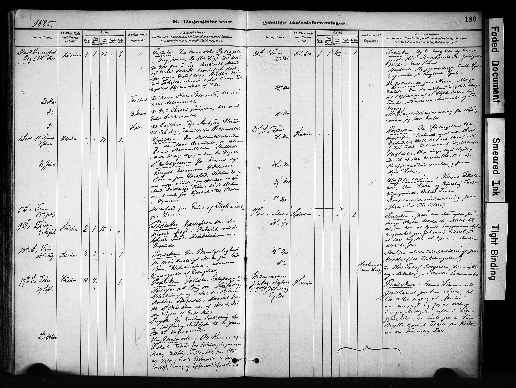 Vang prestekontor, Valdres, SAH/PREST-140/H/Ha/L0009: Parish register (official) no. 9, 1882-1914, p. 180