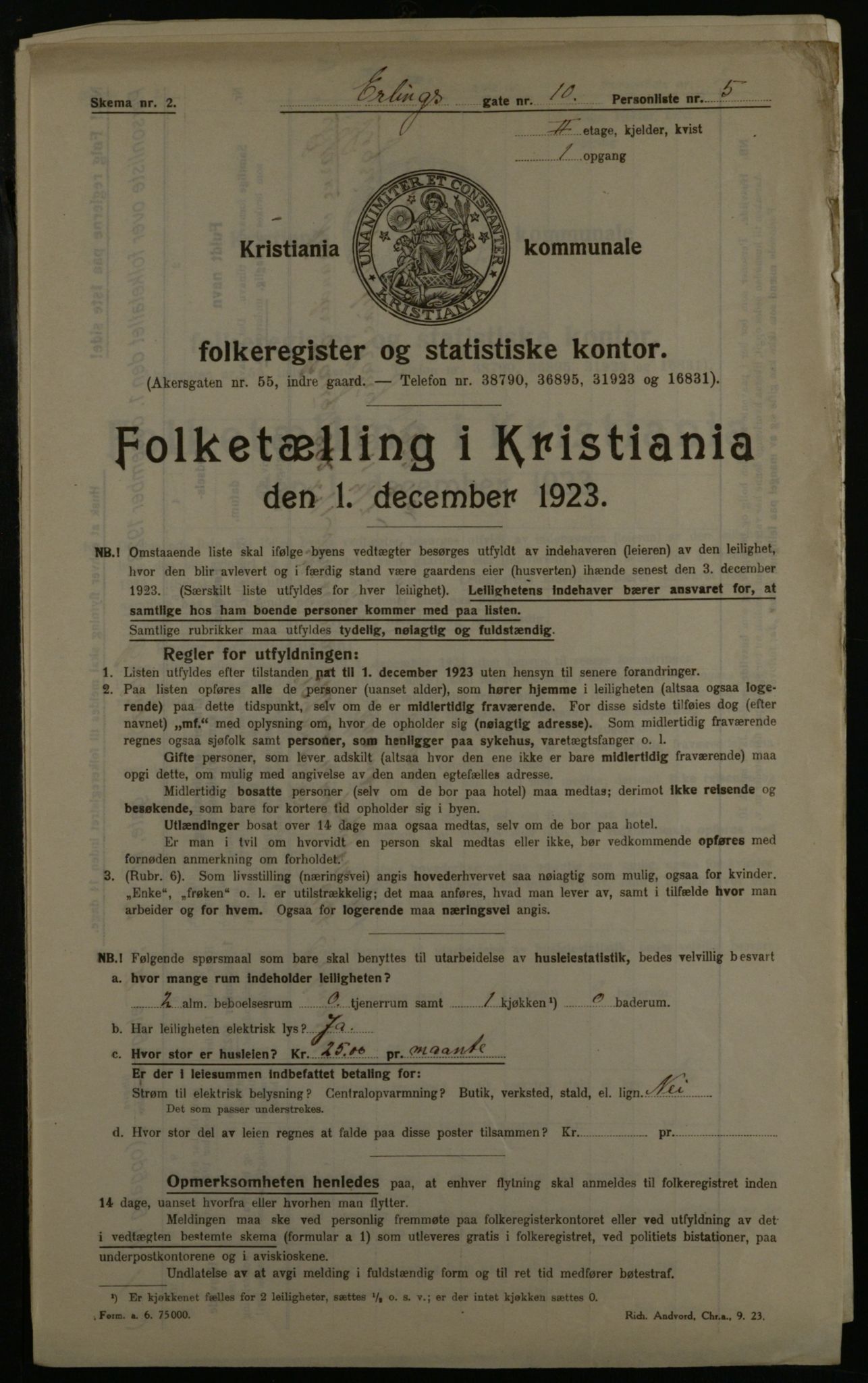 OBA, Municipal Census 1923 for Kristiania, 1923, p. 24776