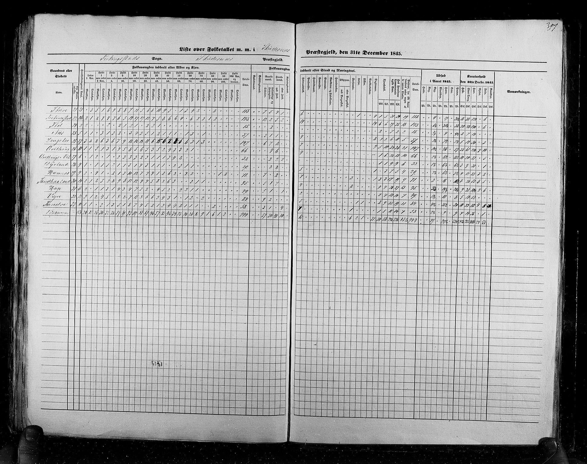 RA, Census 1845, vol. 6: Lister og Mandal amt og Stavanger amt, 1845, p. 397