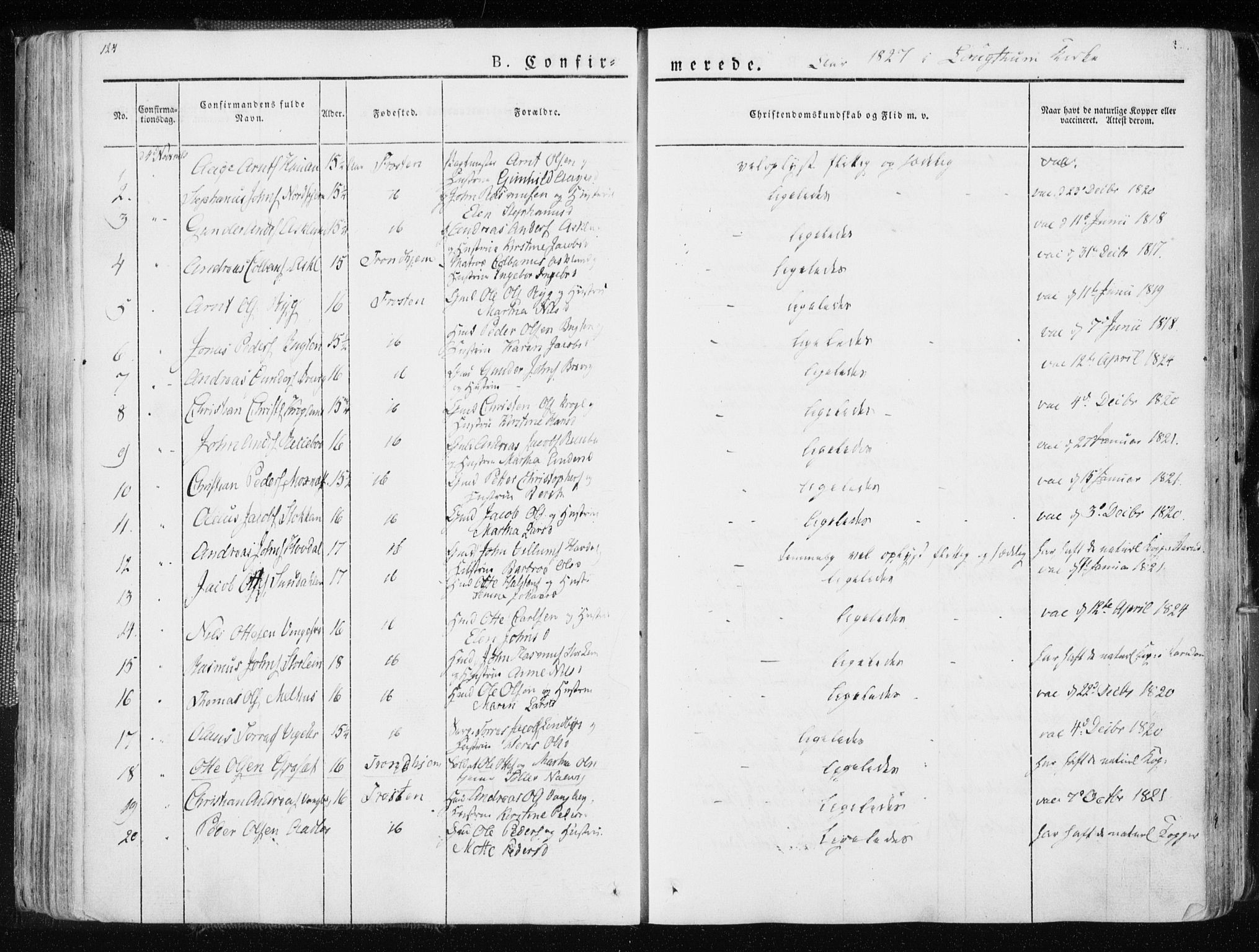 Ministerialprotokoller, klokkerbøker og fødselsregistre - Nord-Trøndelag, SAT/A-1458/713/L0114: Parish register (official) no. 713A05, 1827-1839, p. 124