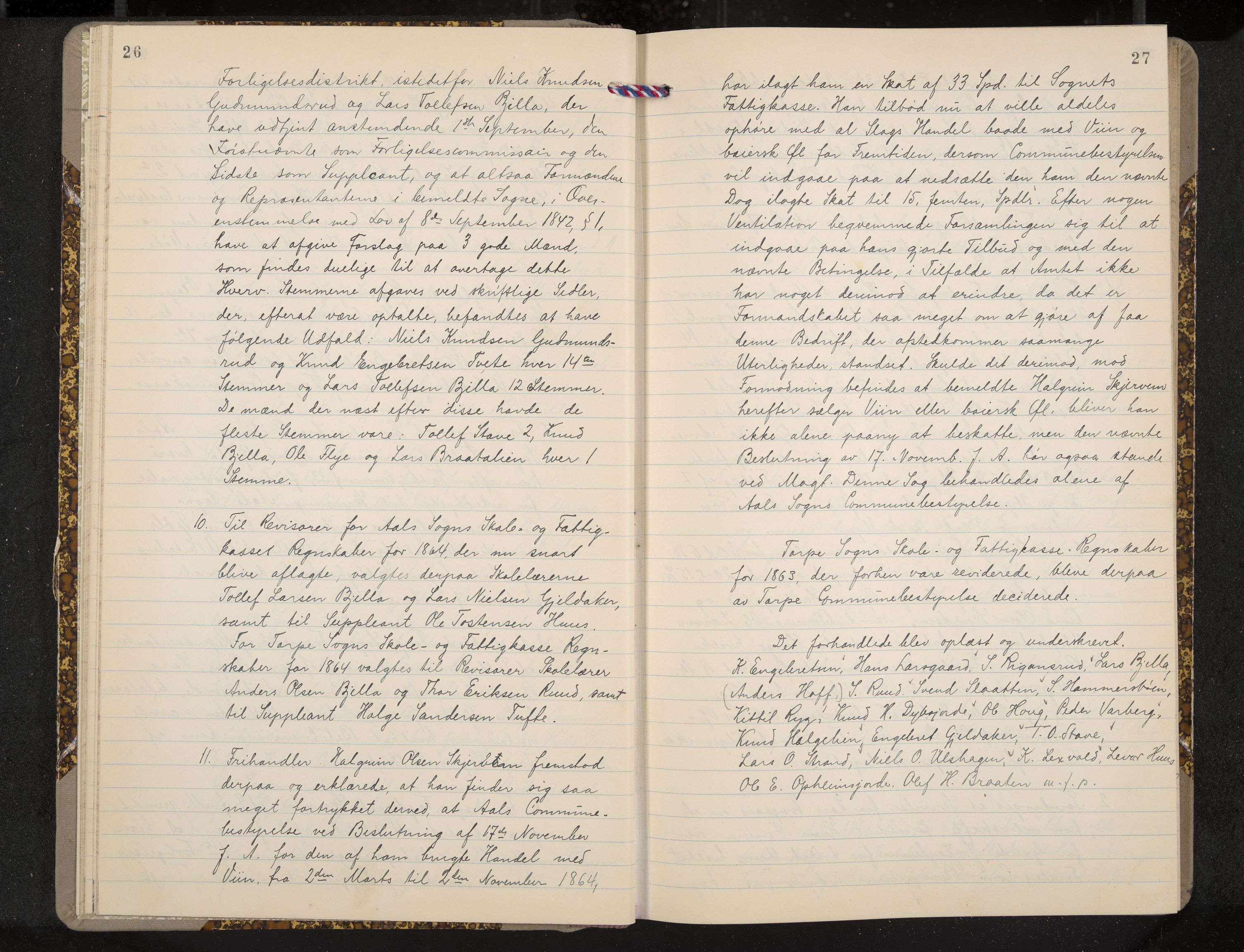 Ål formannskap og sentraladministrasjon, IKAK/0619021/A/Aa/L0003: Utskrift av møtebok, 1864-1880, p. 26-27