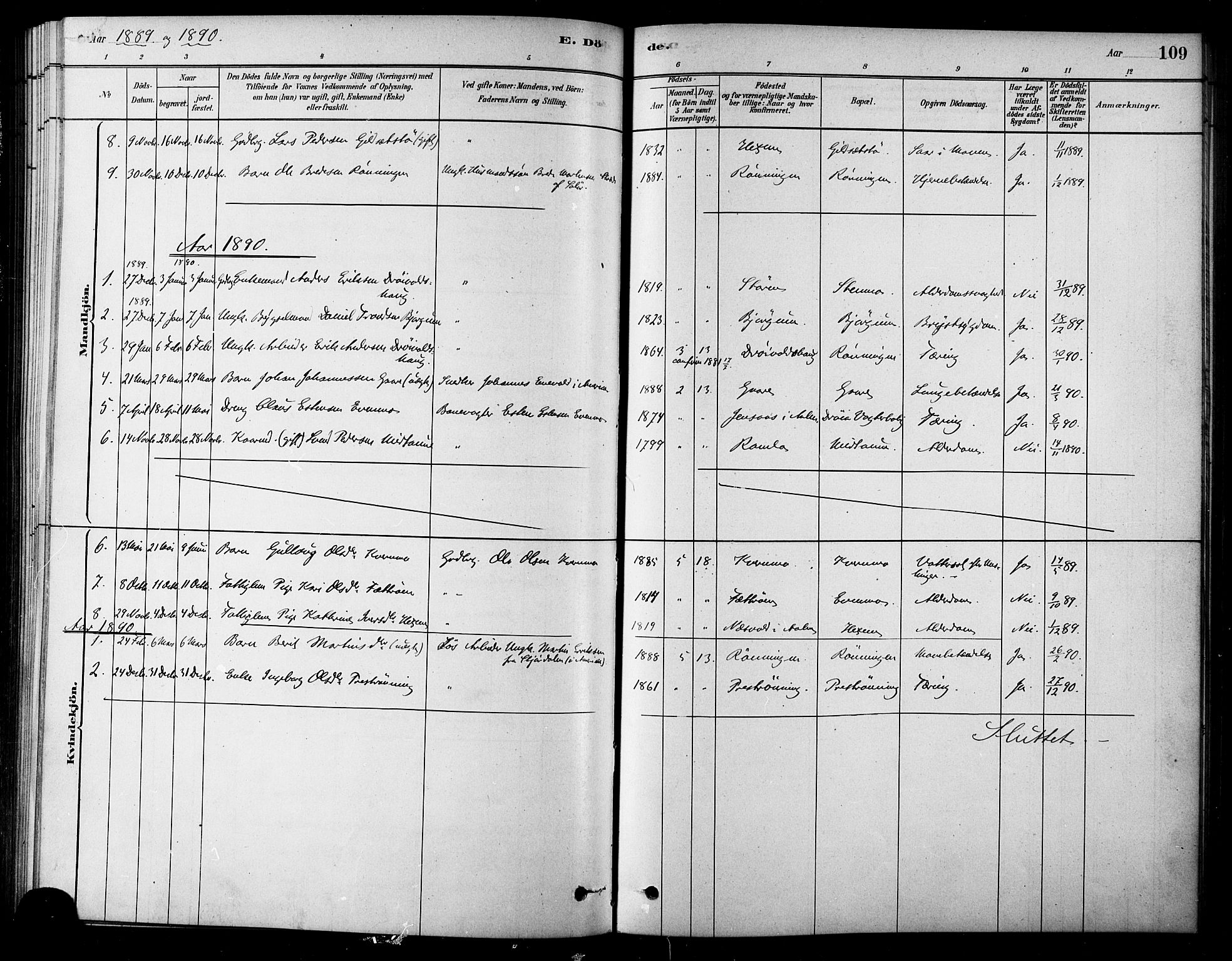 Ministerialprotokoller, klokkerbøker og fødselsregistre - Sør-Trøndelag, SAT/A-1456/685/L0972: Parish register (official) no. 685A09, 1879-1890, p. 109