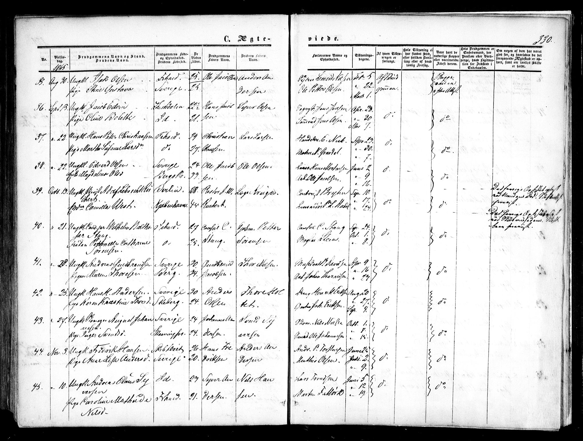 Halden prestekontor Kirkebøker, AV/SAO-A-10909/F/Fa/L0007: Parish register (official) no. I 7, 1857-1865, p. 330