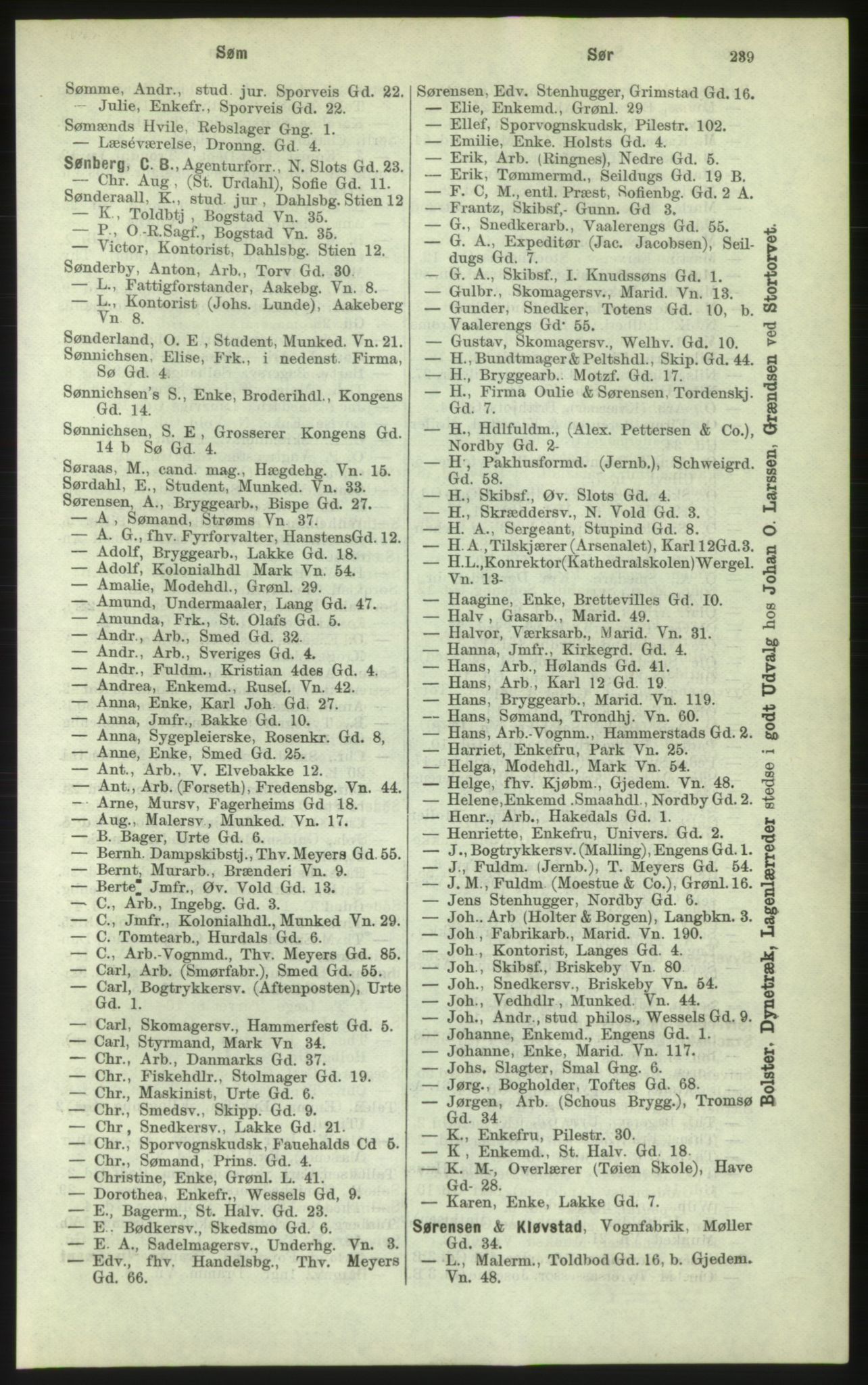 Kristiania/Oslo adressebok, PUBL/-, 1884, p. 239