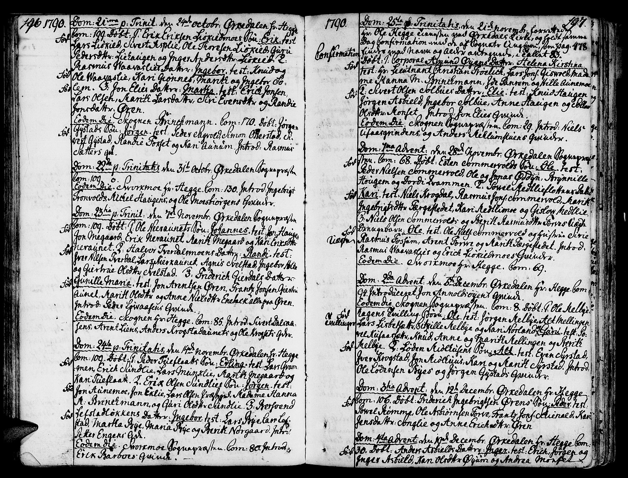 Ministerialprotokoller, klokkerbøker og fødselsregistre - Sør-Trøndelag, SAT/A-1456/668/L0802: Parish register (official) no. 668A02, 1776-1799, p. 196-197