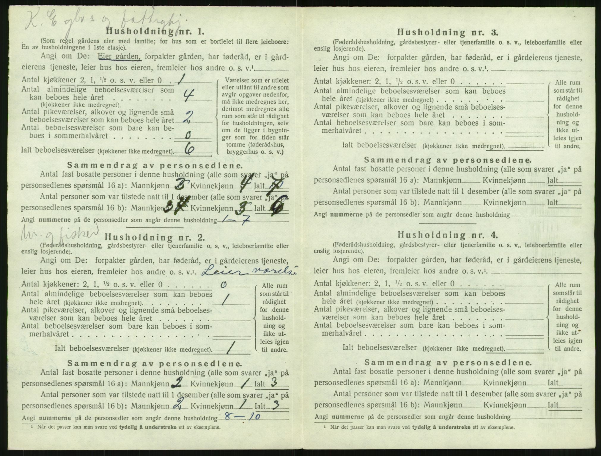 SAT, 1920 census for Moskenes, 1920, p. 31