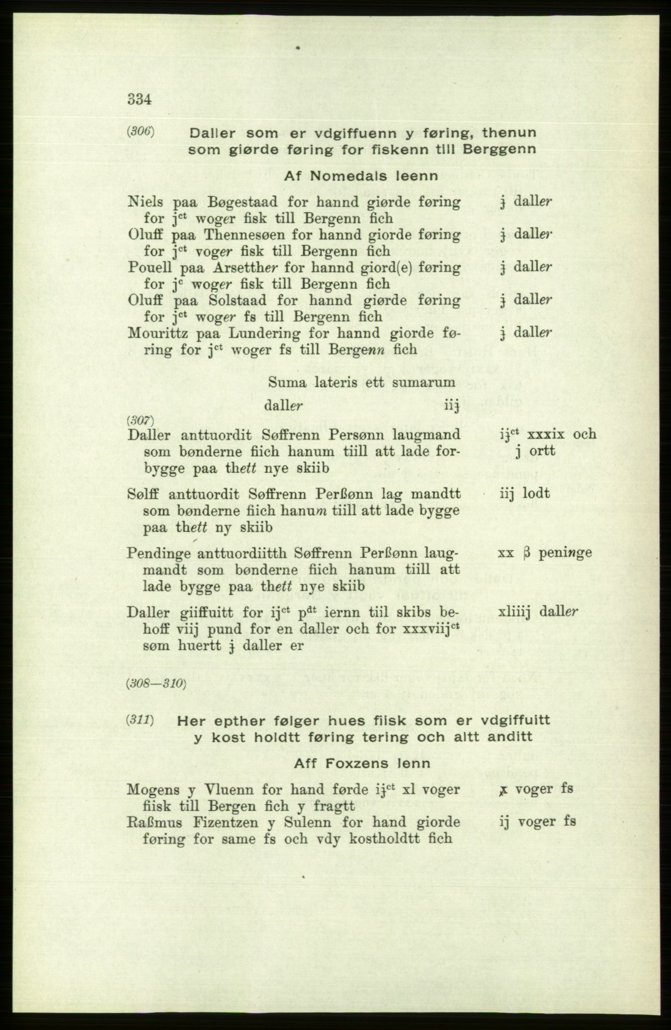 Publikasjoner utgitt av Arkivverket, PUBL/PUBL-001/C/0006: Bind 6: Rekneskapsbøker for Trondheims len 1548-1549 og 1557-1559, 1548-1559, p. 334