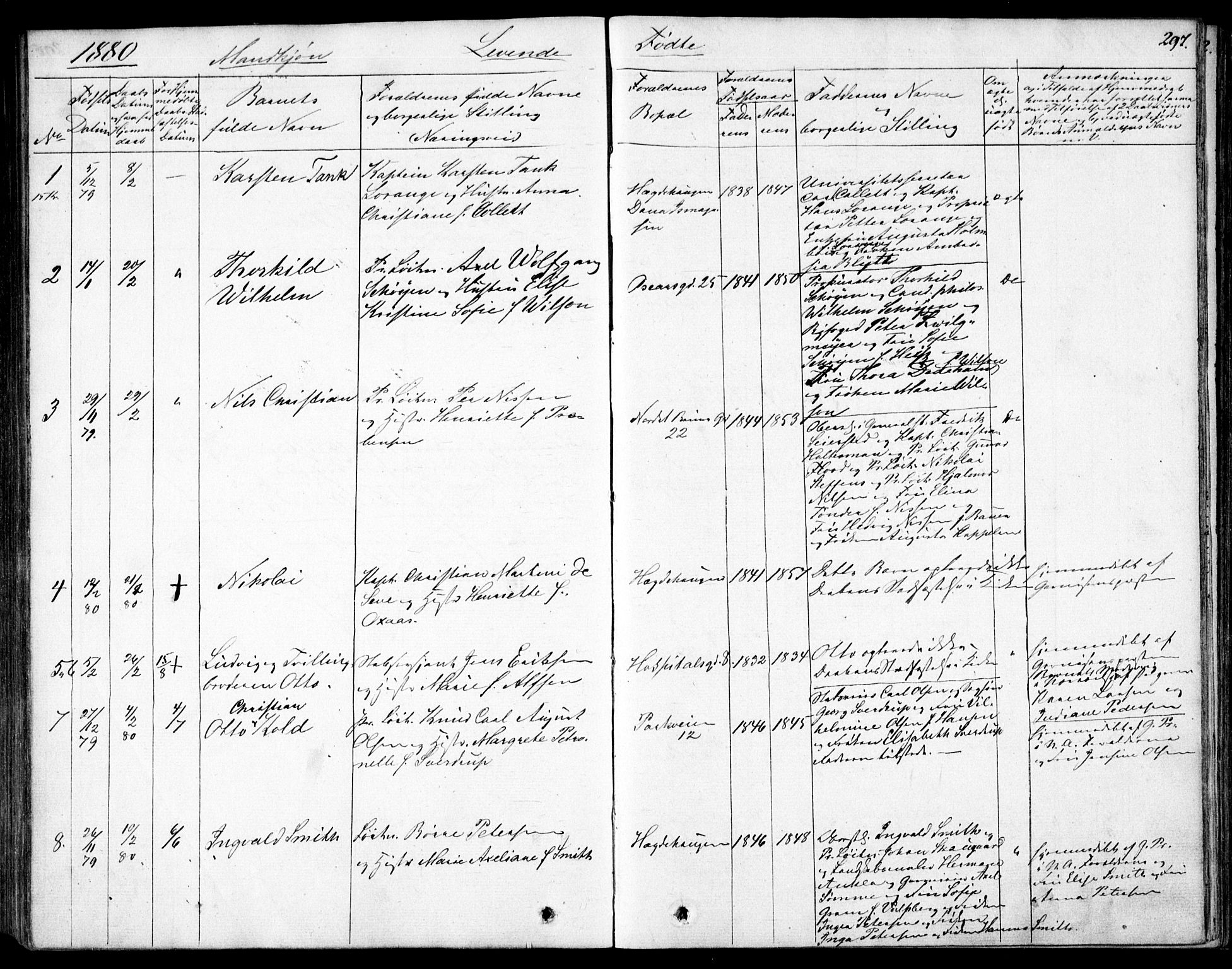 Garnisonsmenigheten Kirkebøker, AV/SAO-A-10846/F/Fa/L0007: Parish register (official) no. 7, 1828-1881, p. 297