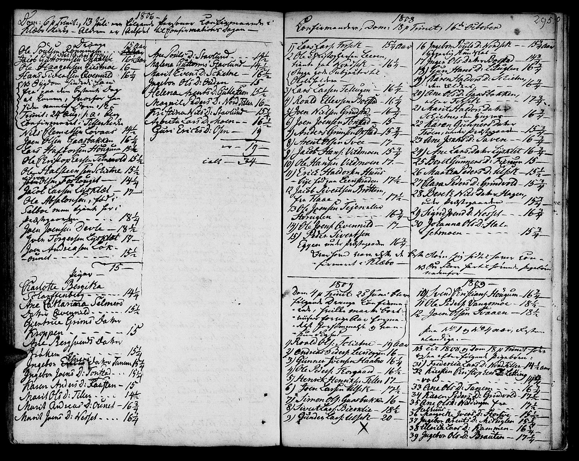 Ministerialprotokoller, klokkerbøker og fødselsregistre - Sør-Trøndelag, SAT/A-1456/618/L0438: Parish register (official) no. 618A03, 1783-1815, p. 295
