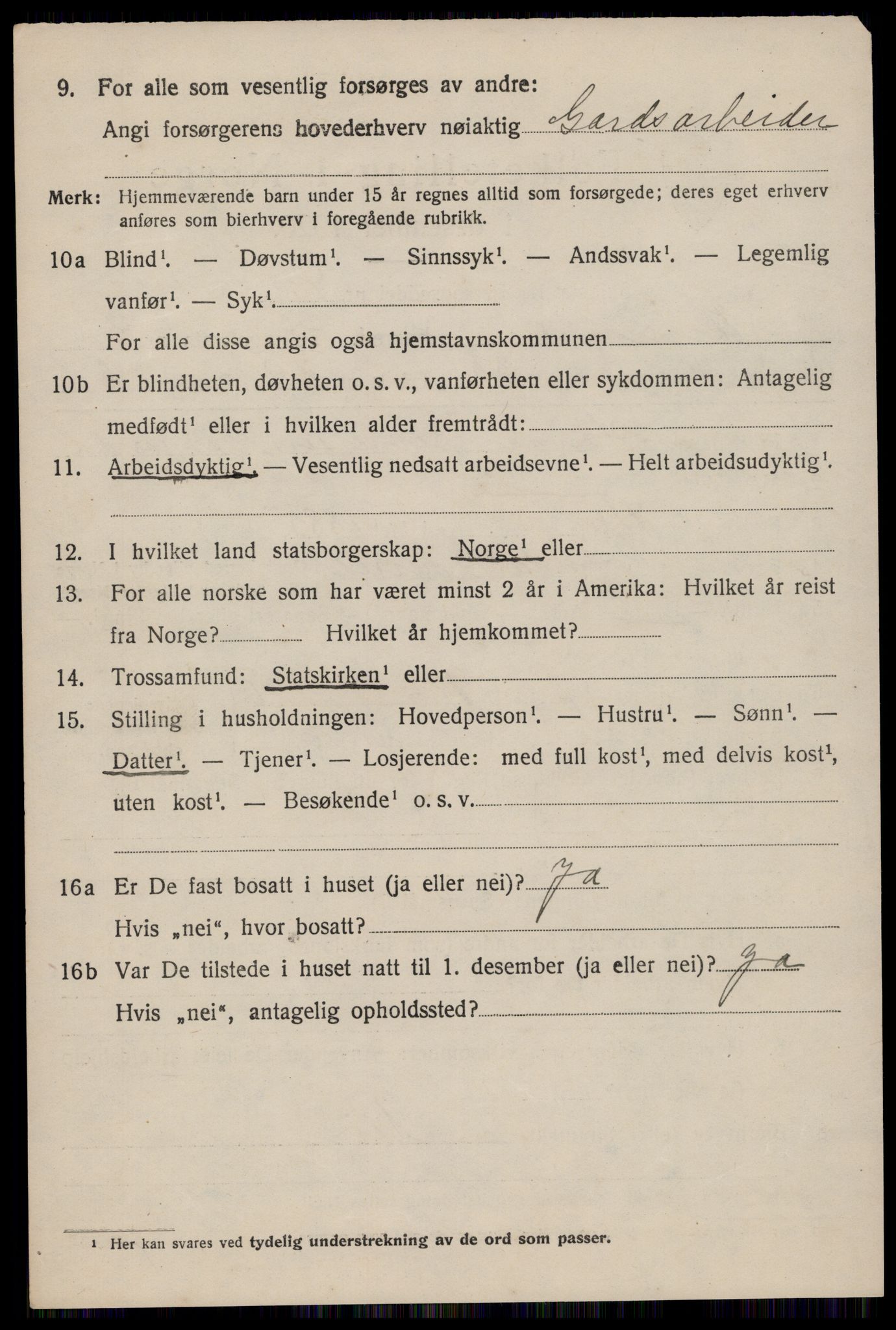 SAST, 1920 census for Eigersund, 1920, p. 3880