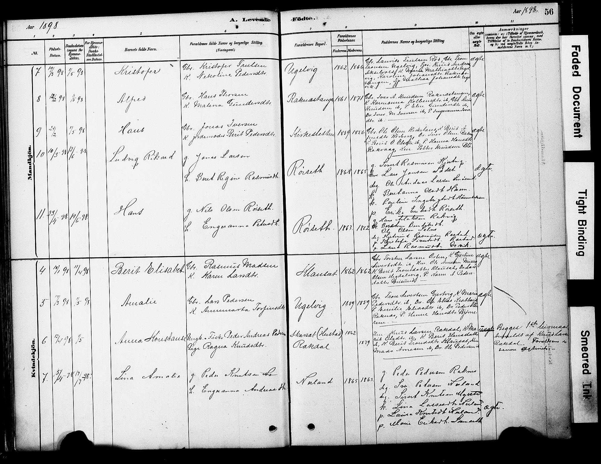 Ministerialprotokoller, klokkerbøker og fødselsregistre - Møre og Romsdal, AV/SAT-A-1454/563/L0736: Parish register (official) no. 563A01, 1878-1903, p. 56