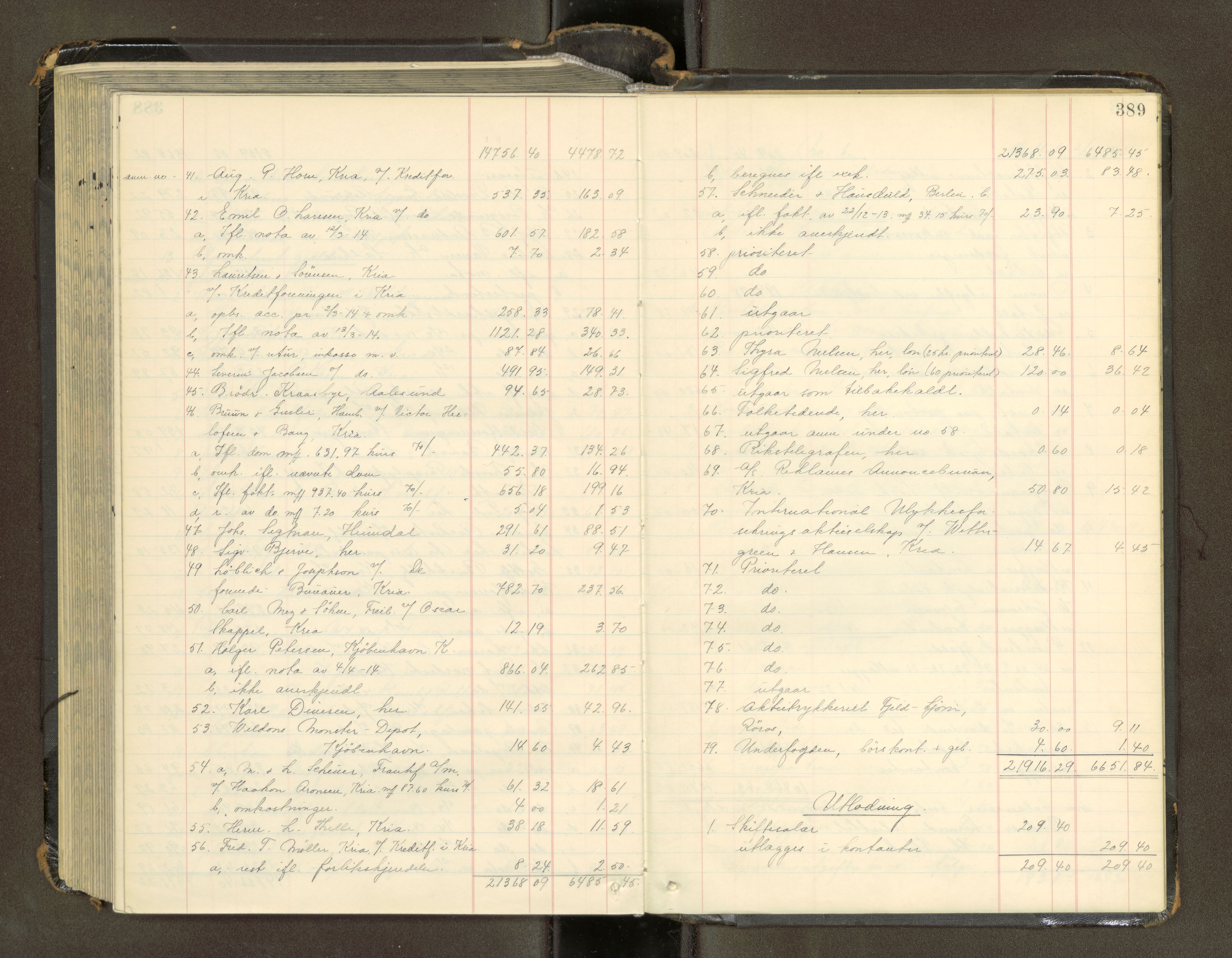 Trondheim byfogd, AV/SAT-A-0003/1/3/3A/L0041: Skifteutlodningsprotokoll - 1710-5/2. (m/ register), 1913-1916, p. 389