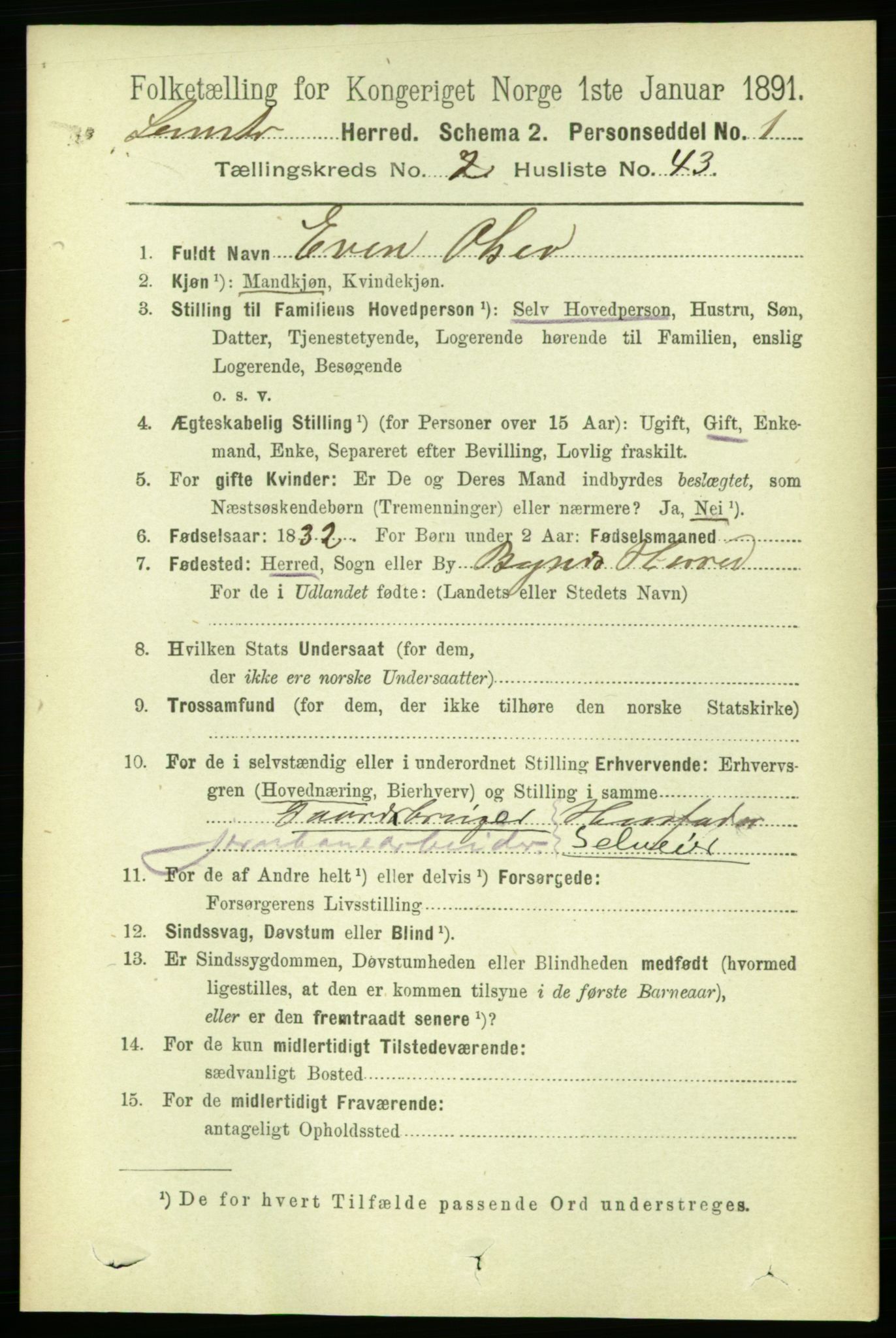 RA, 1891 census for 1654 Leinstrand, 1891, p. 772