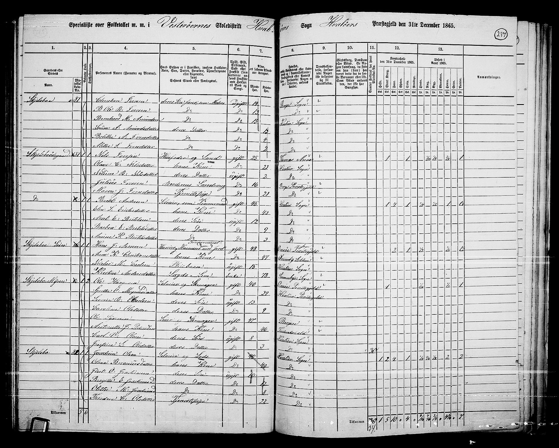 RA, 1865 census for Hvaler, 1865, p. 71