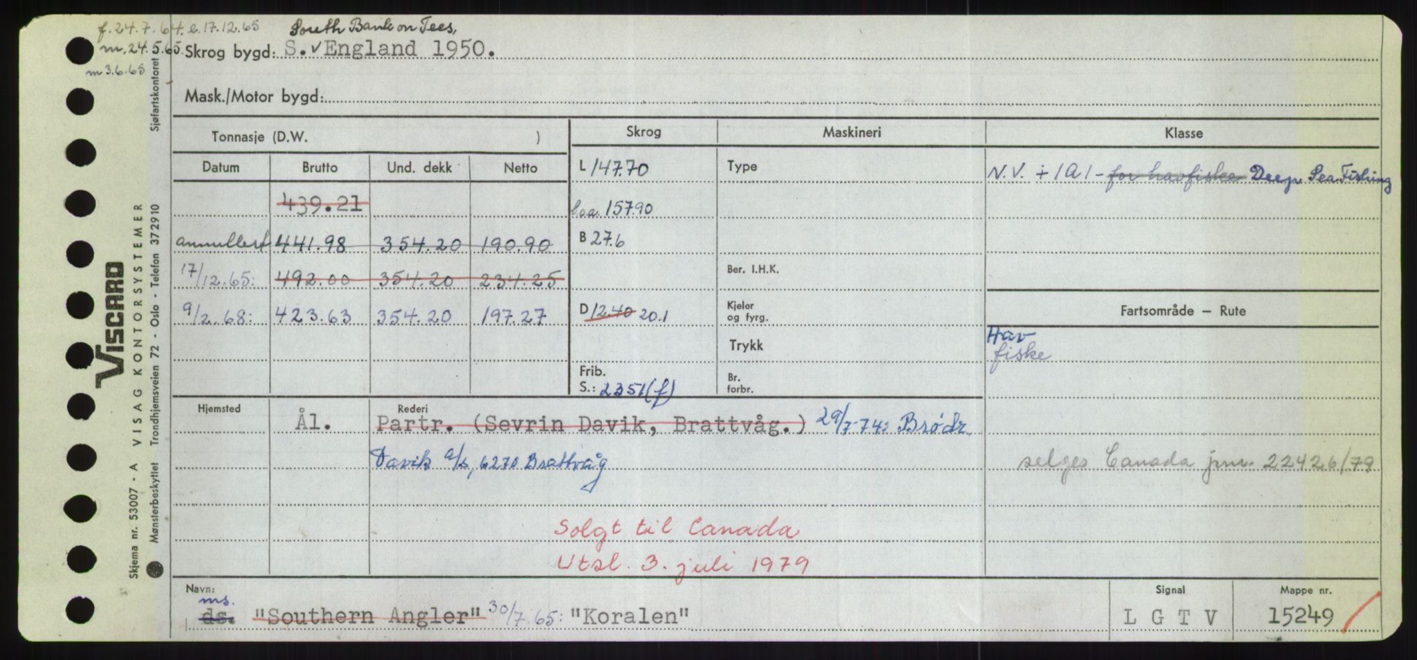 Sjøfartsdirektoratet med forløpere, Skipsmålingen, AV/RA-S-1627/H/Hd/L0021: Fartøy, Kor-Kår, p. 3