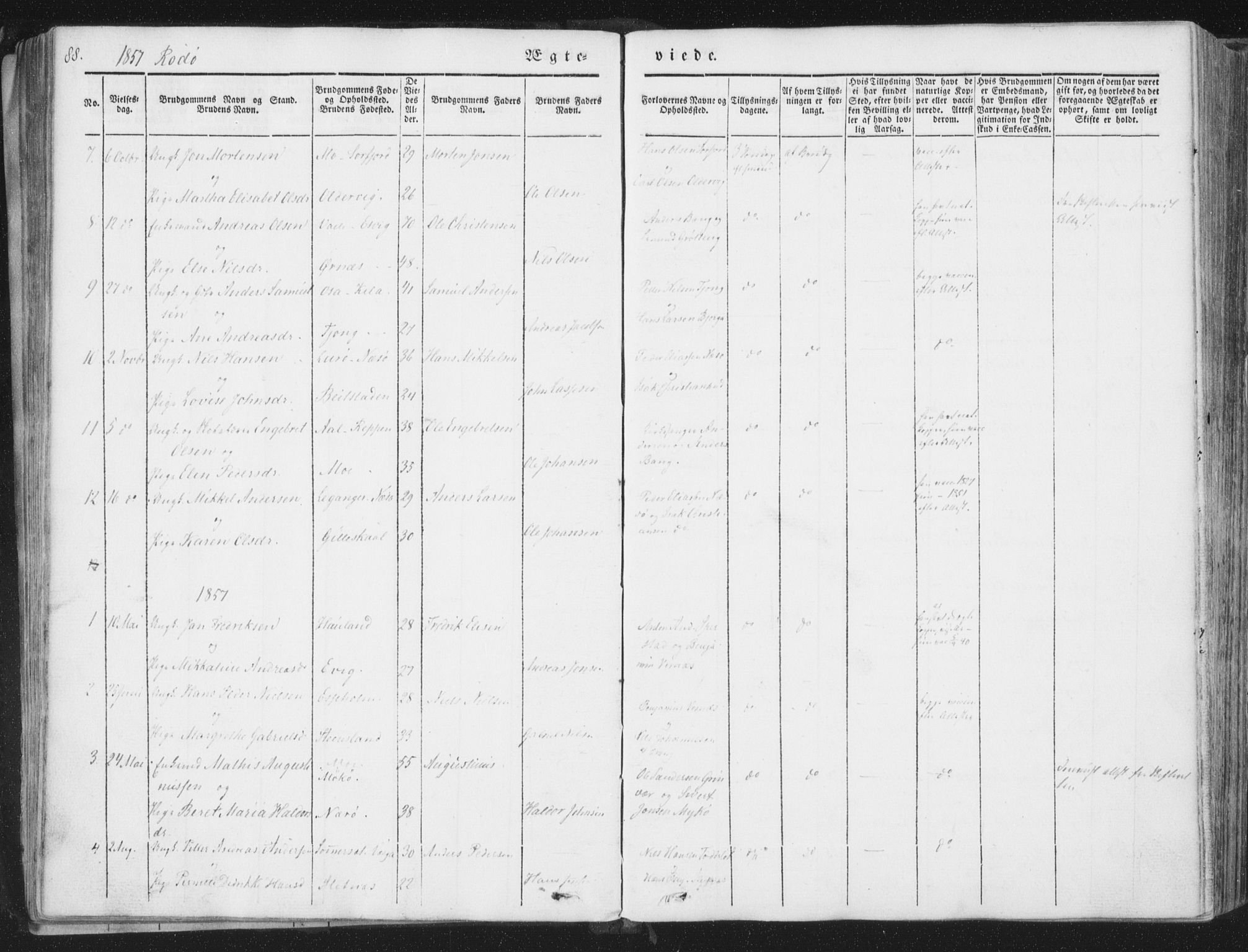 Ministerialprotokoller, klokkerbøker og fødselsregistre - Nordland, SAT/A-1459/841/L0604: Parish register (official) no. 841A09 /1, 1845-1862, p. 88