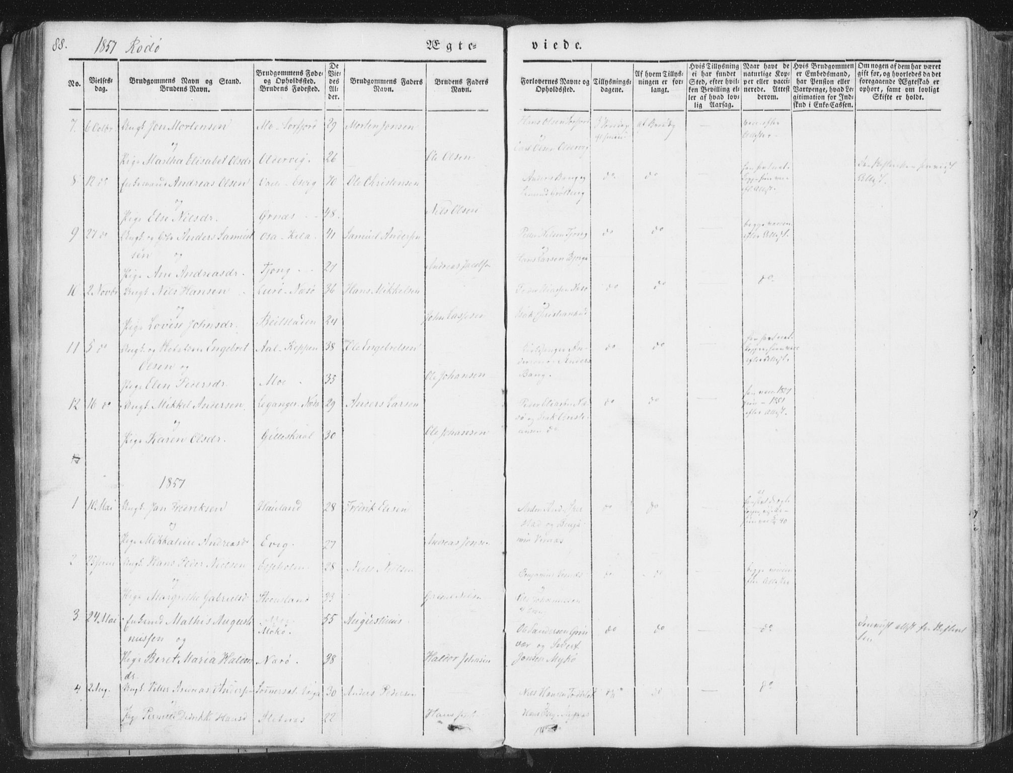 Ministerialprotokoller, klokkerbøker og fødselsregistre - Nordland, AV/SAT-A-1459/841/L0604: Parish register (official) no. 841A09 /1, 1845-1862, p. 88