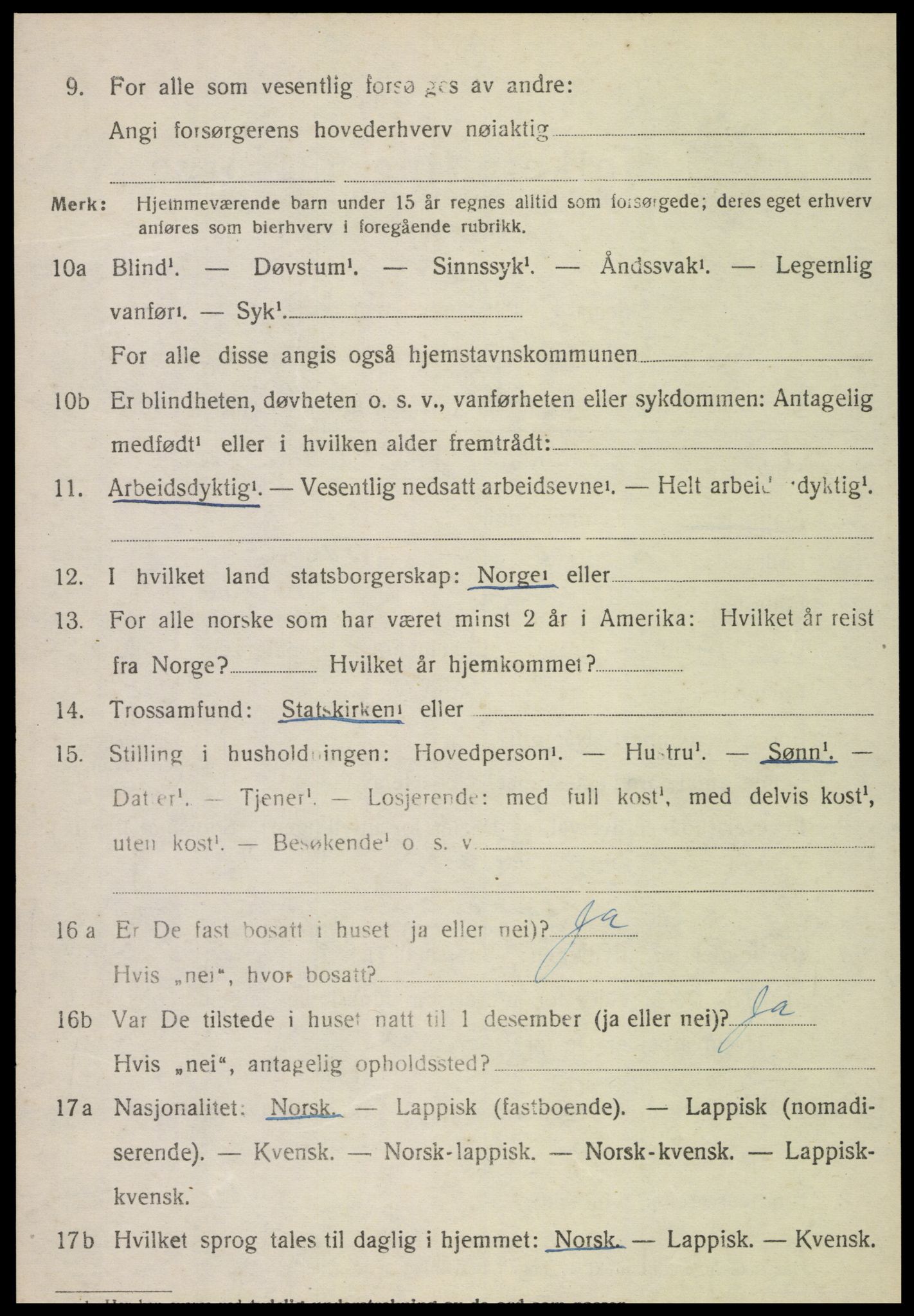 SAT, 1920 census for Vikna, 1920, p. 6686