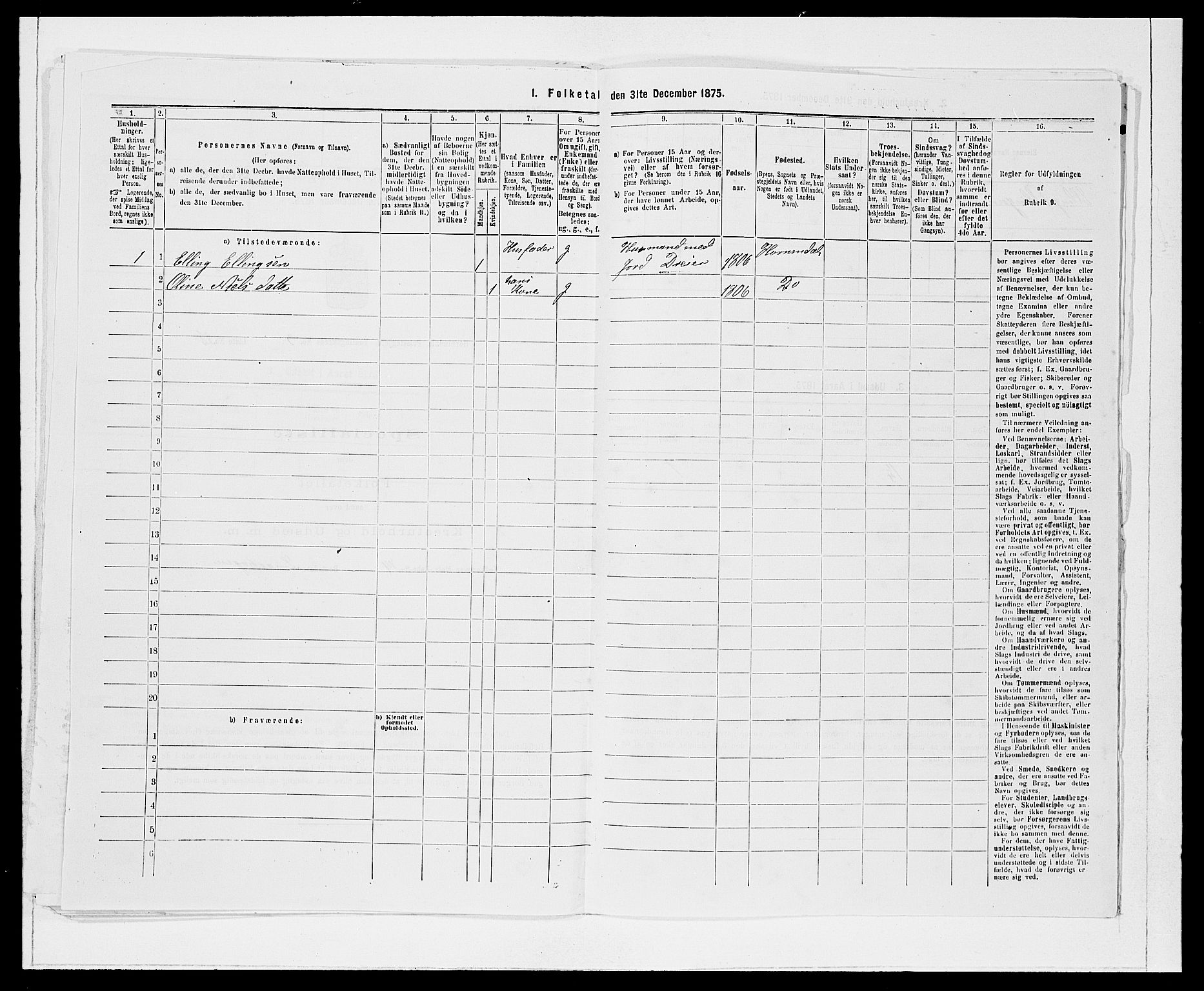 SAB, 1875 Census for 1444P Hornindal, 1875, p. 382