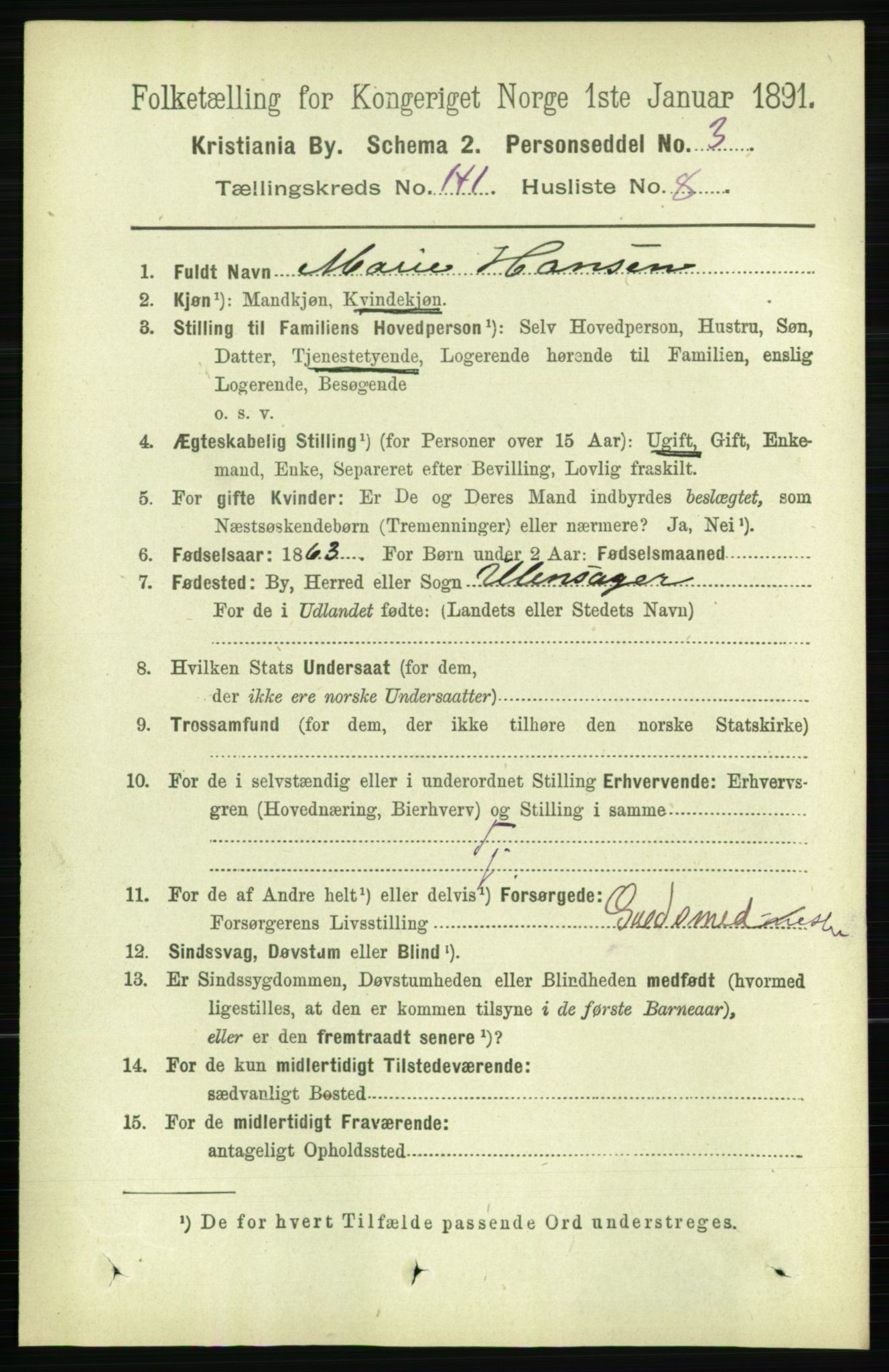 RA, 1891 census for 0301 Kristiania, 1891, p. 78242